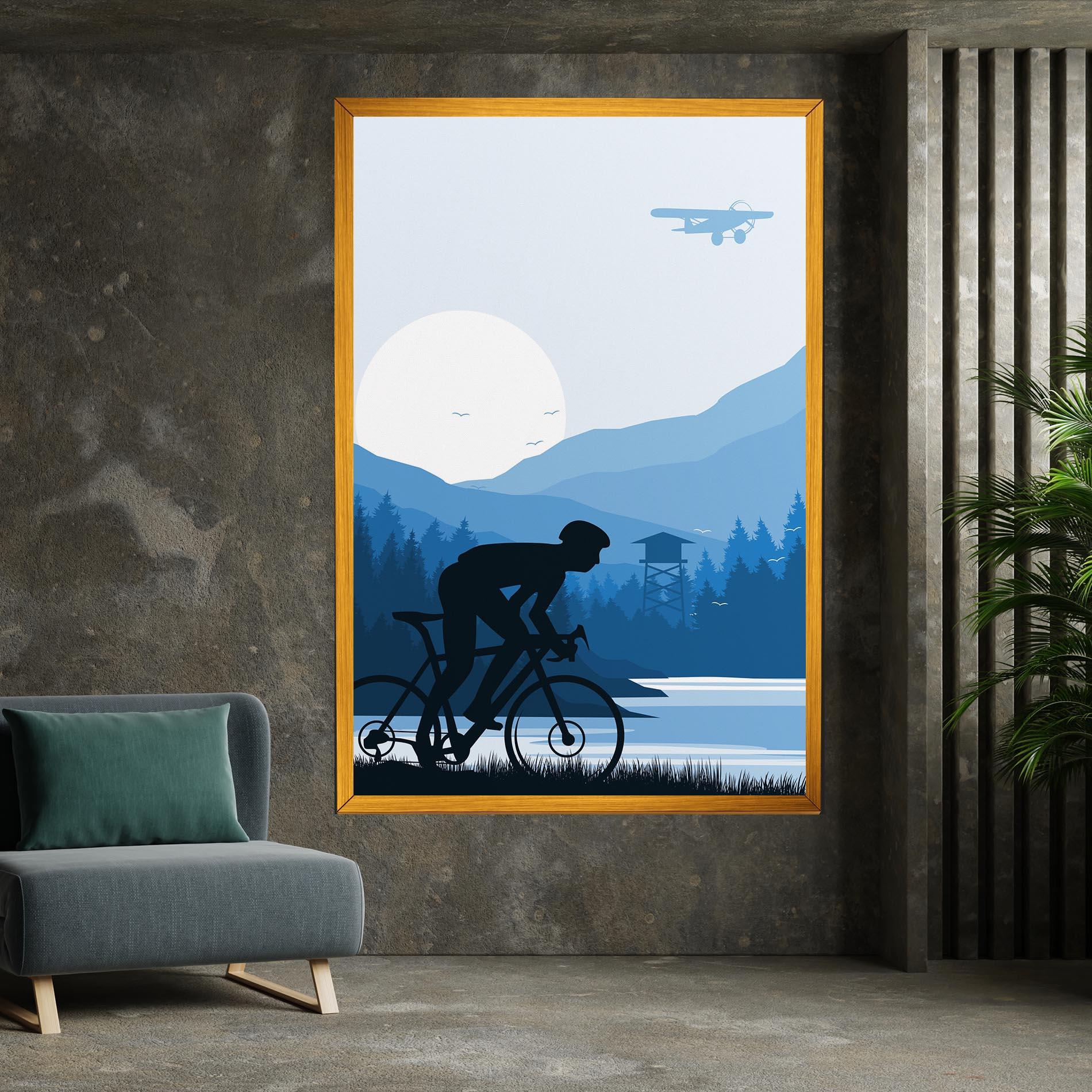 Tablou Canvas Blue Light Bike mockup 7