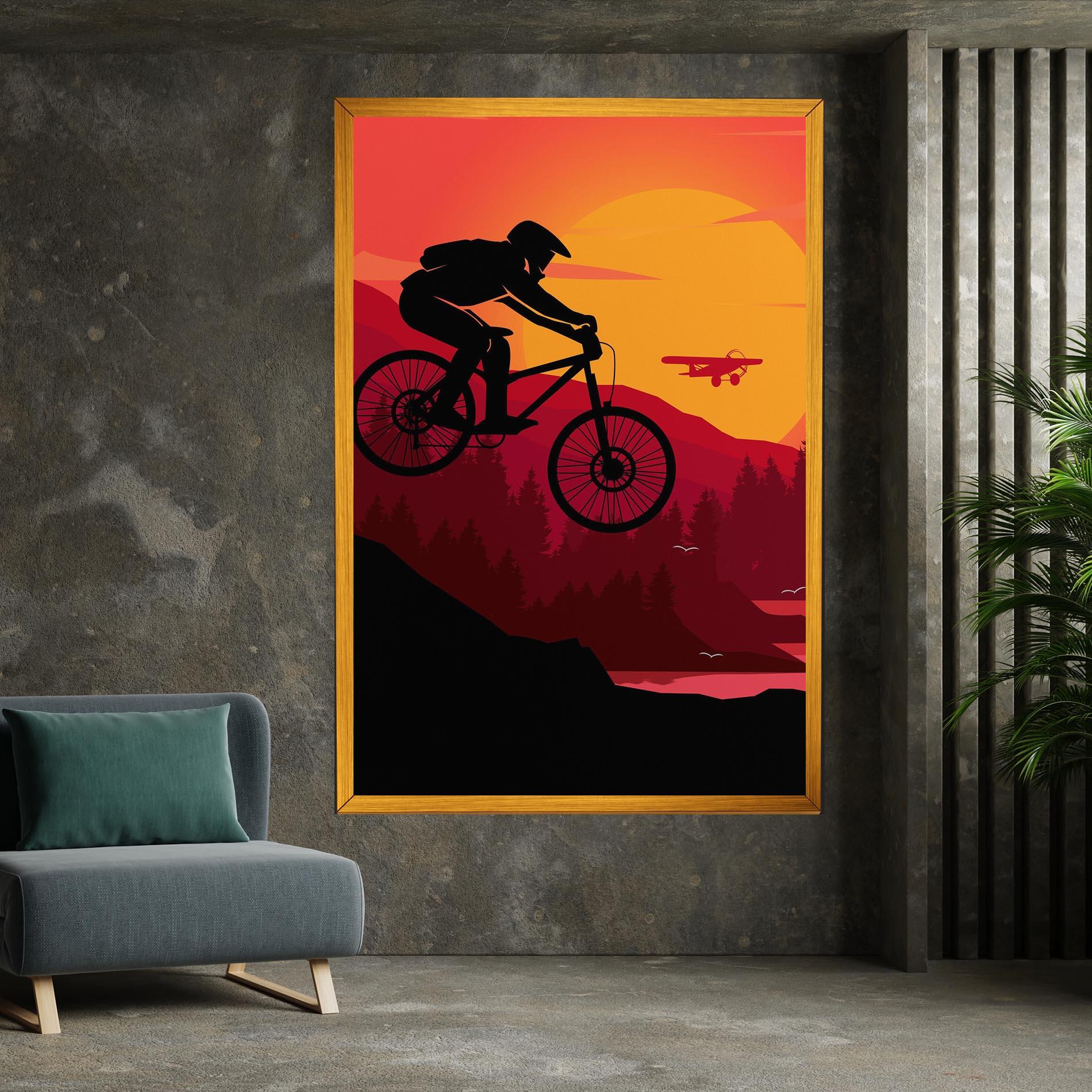 Tablou Canvas Mountain Bike Sunset mockup 7
