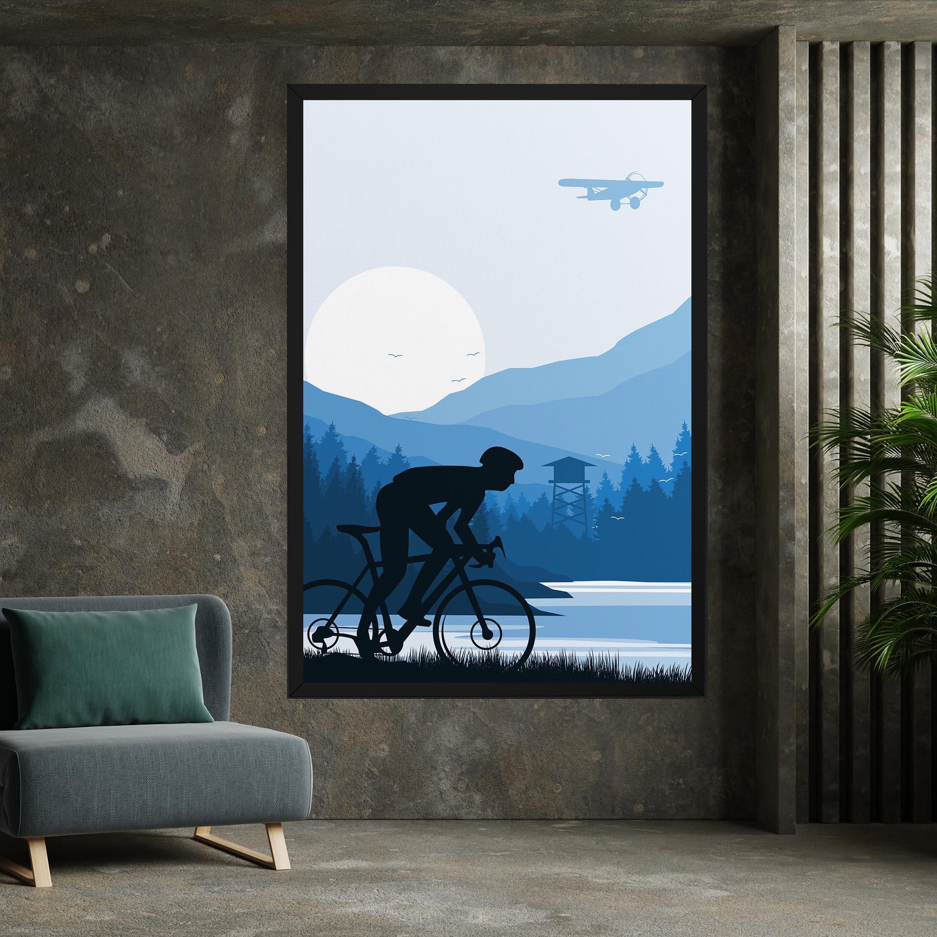 Tablou Canvas Blue Light Bike mockup 7