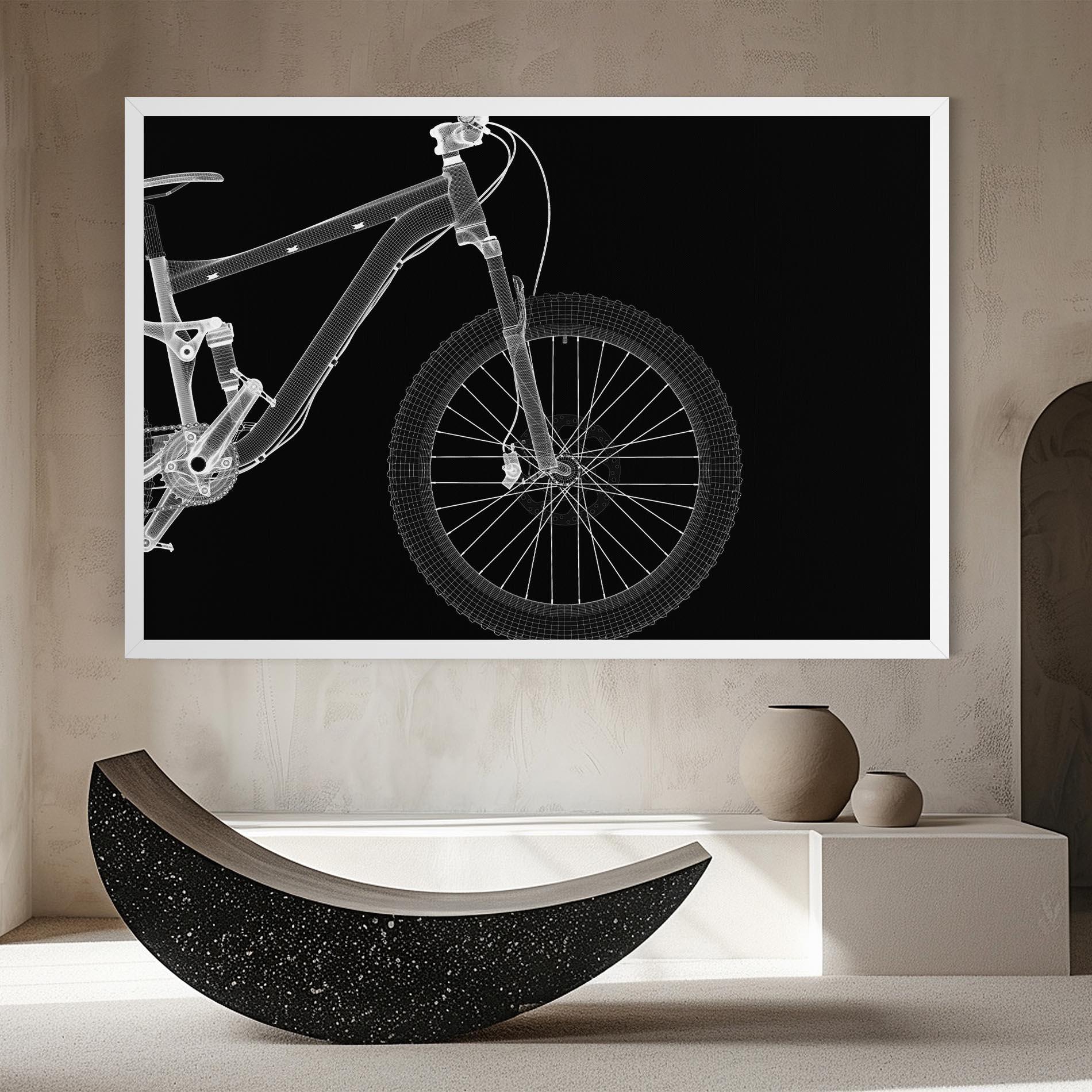 Tablou Canvas 3d White Model Bike mockup 8