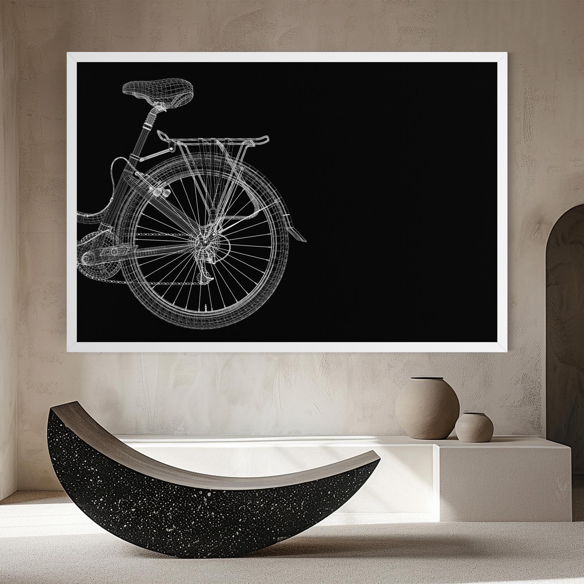Tablou Canvas 3d Wire Model Bike mockup 8