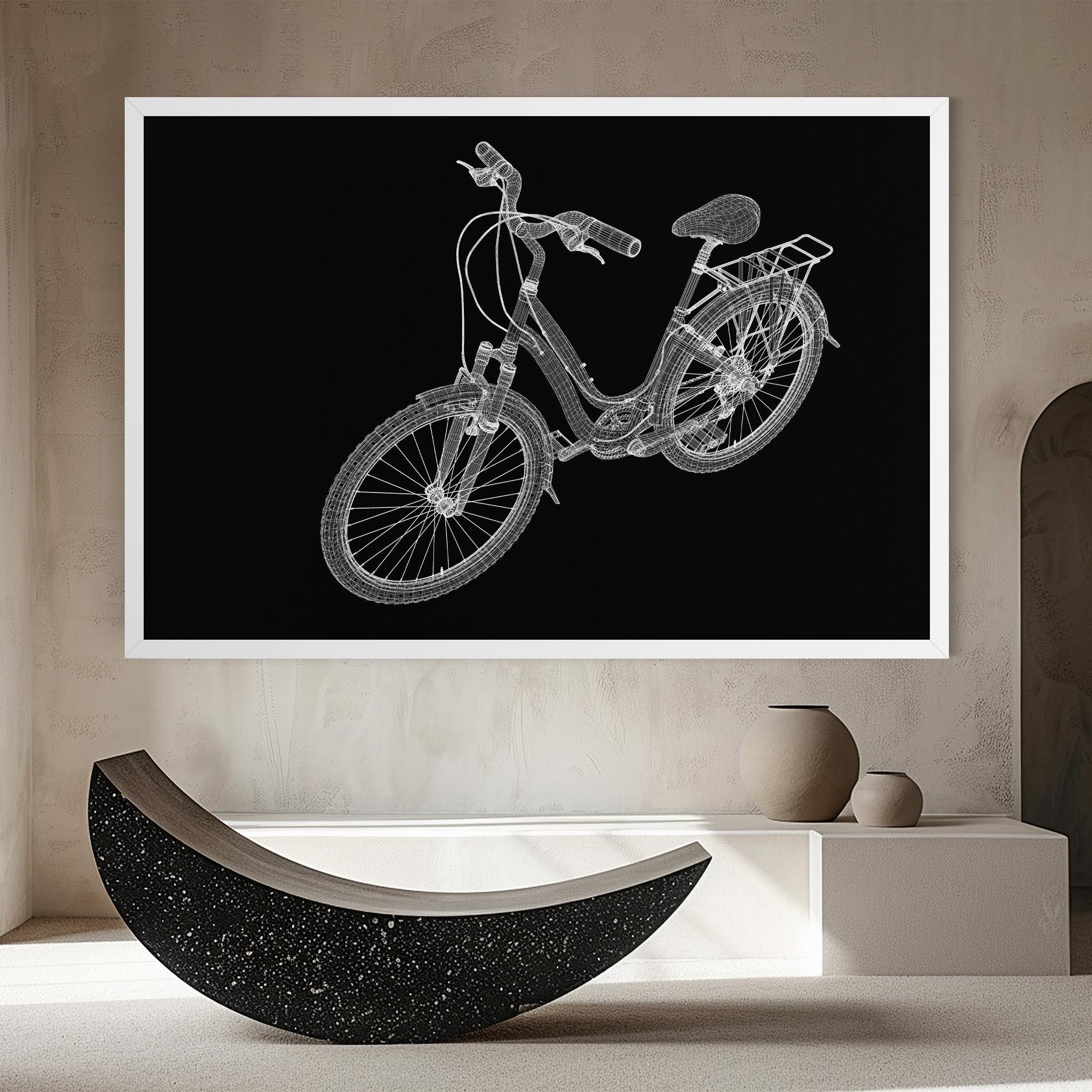 Tablou Canvas Bicycle 3d Model mockup 8