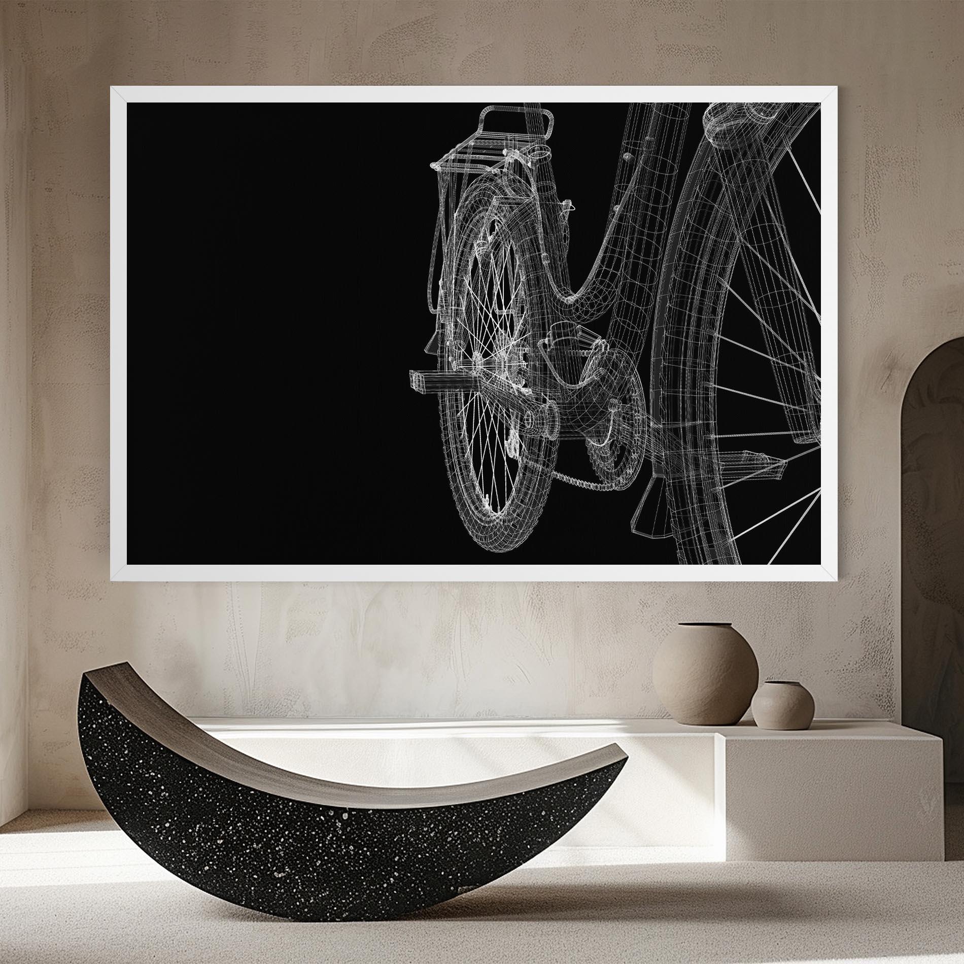 Tablou Canvas Bike Wire Model 3d mockup 8