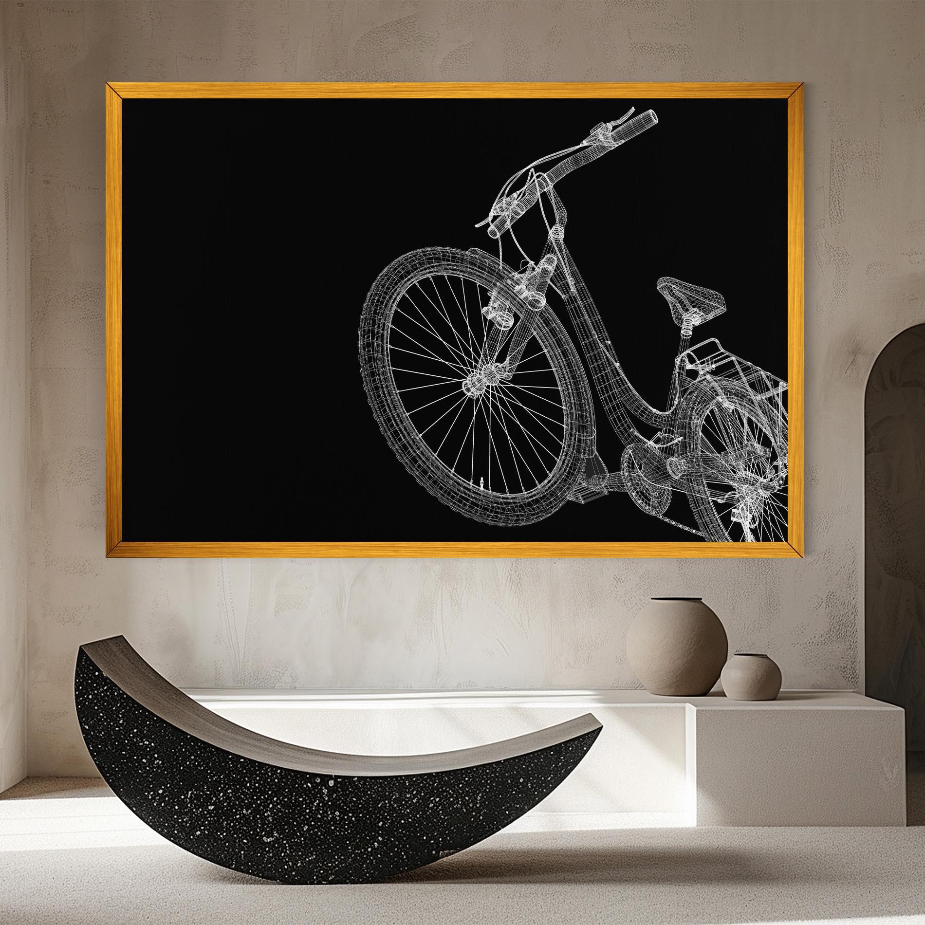 Tablou Canvas 3d Bike Model On Black mockup 8