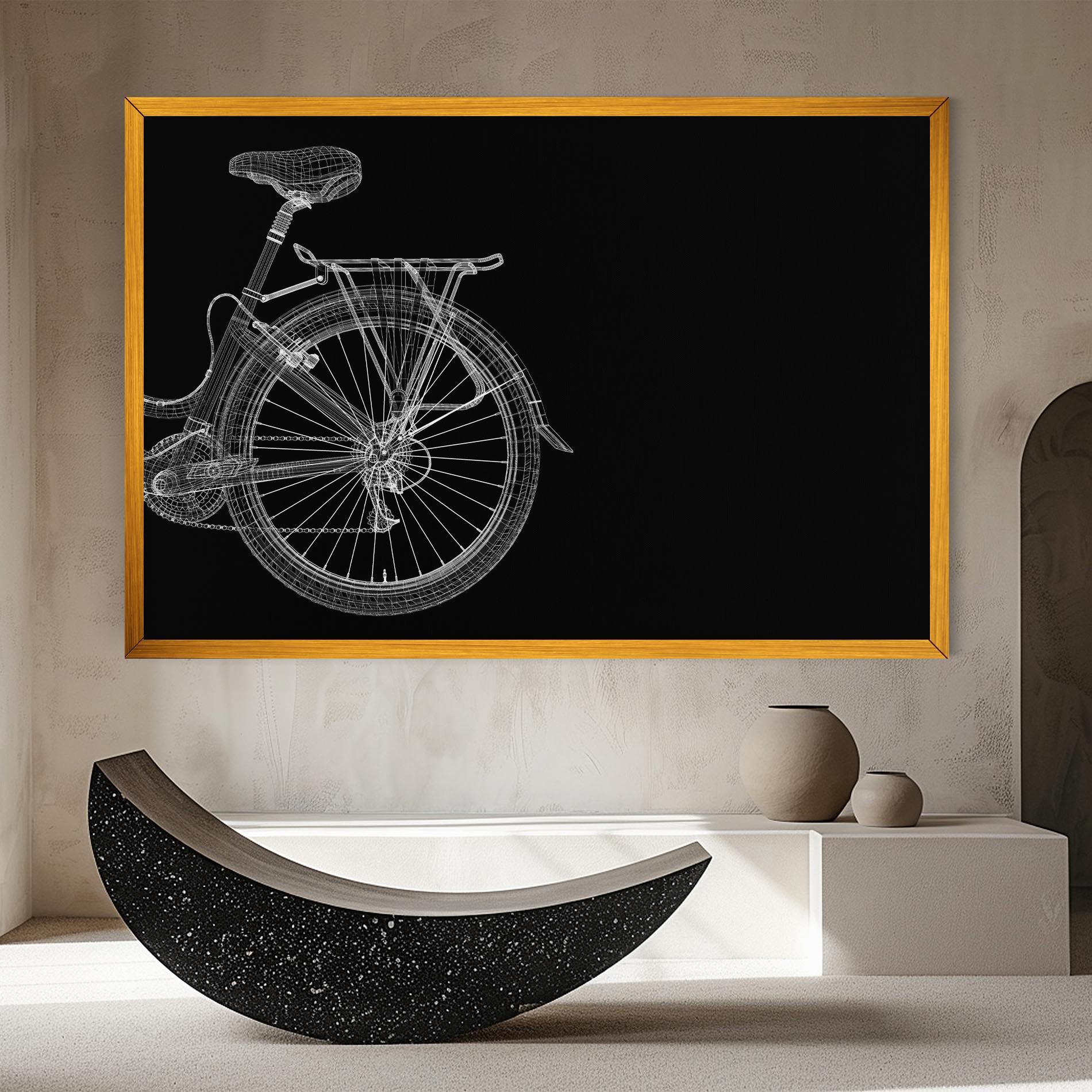 Tablou Canvas 3d Wire Model Bike mockup 8