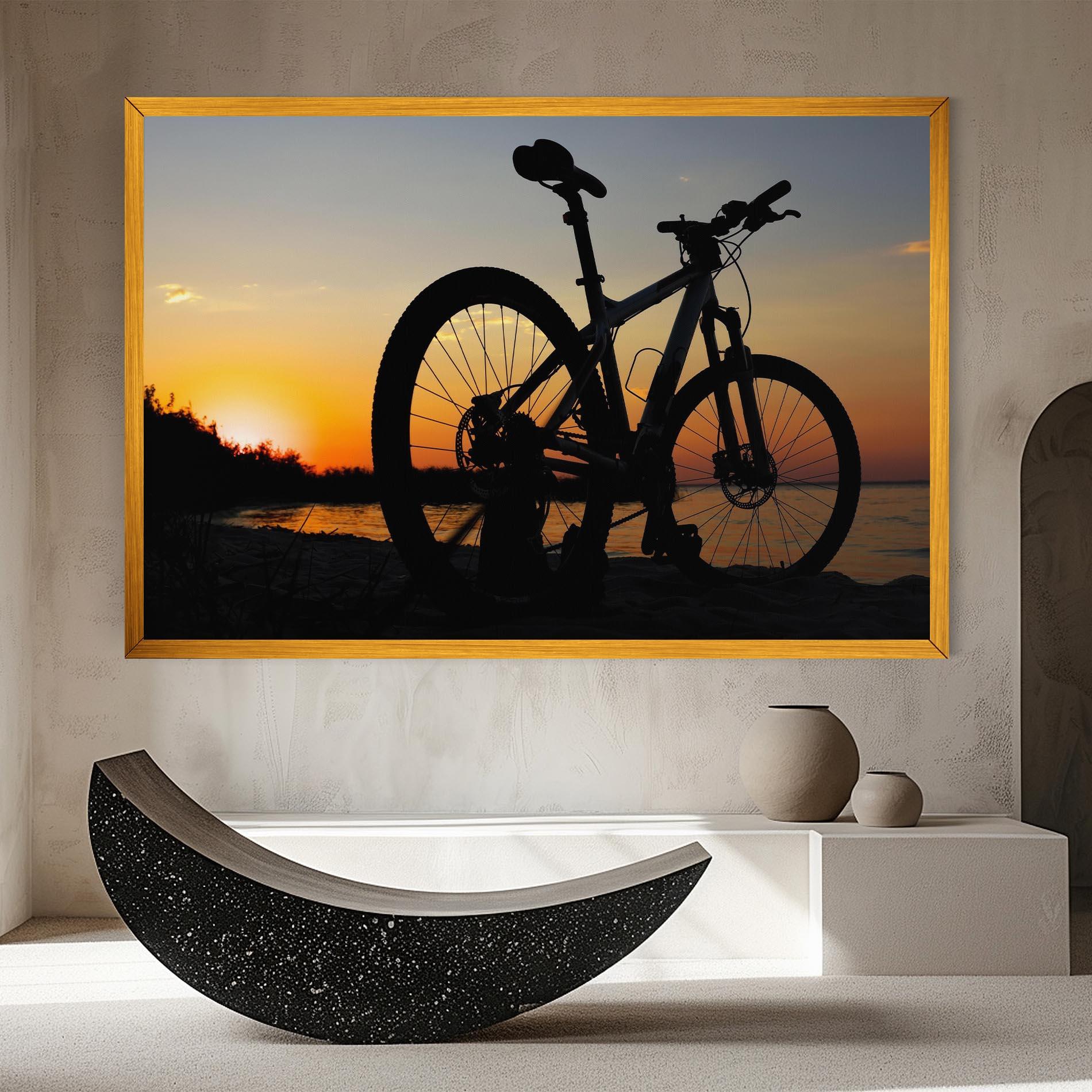 Tablou Canvas Beach Bike Silhouette mockup 8