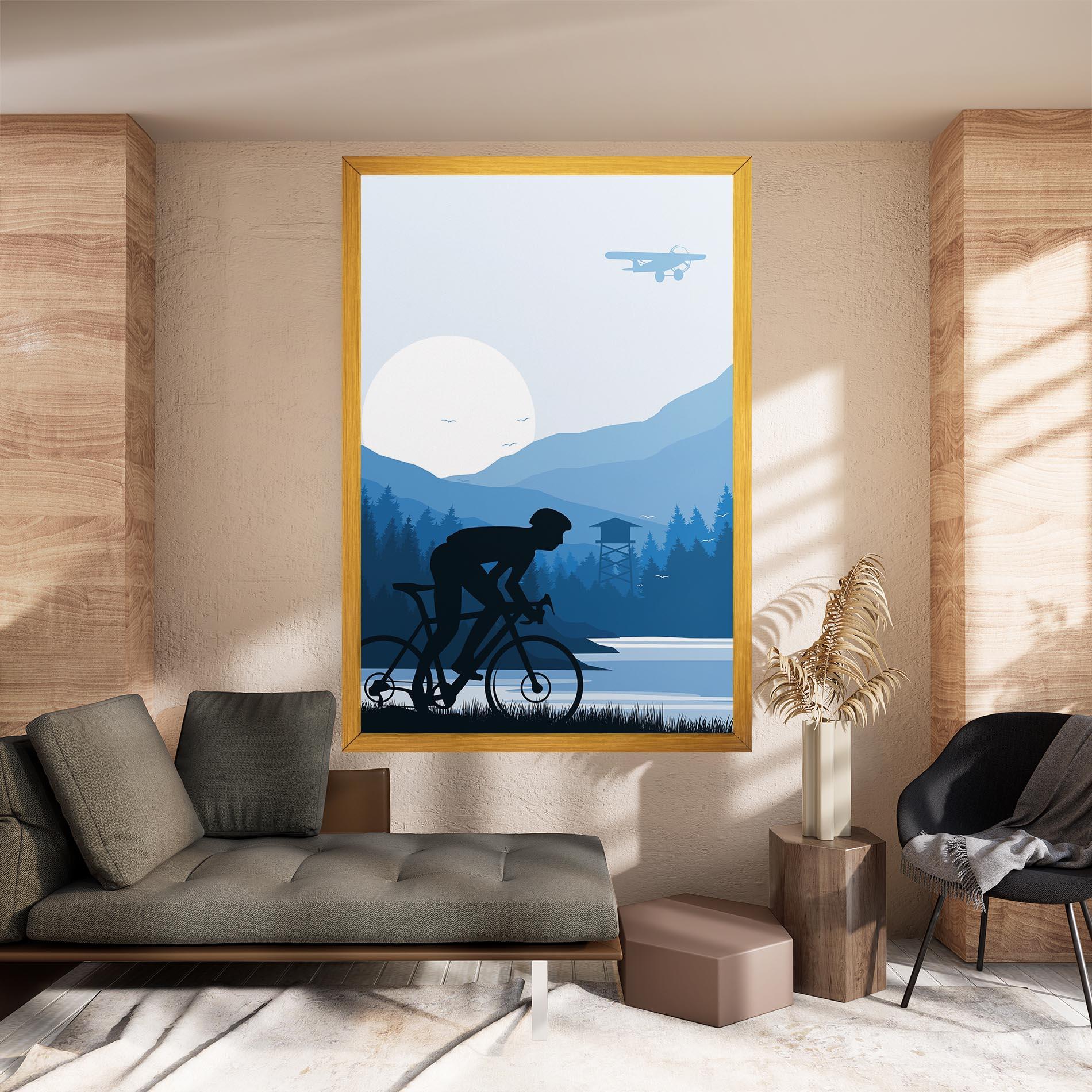 Tablou Canvas Blue Light Bike mockup 8
