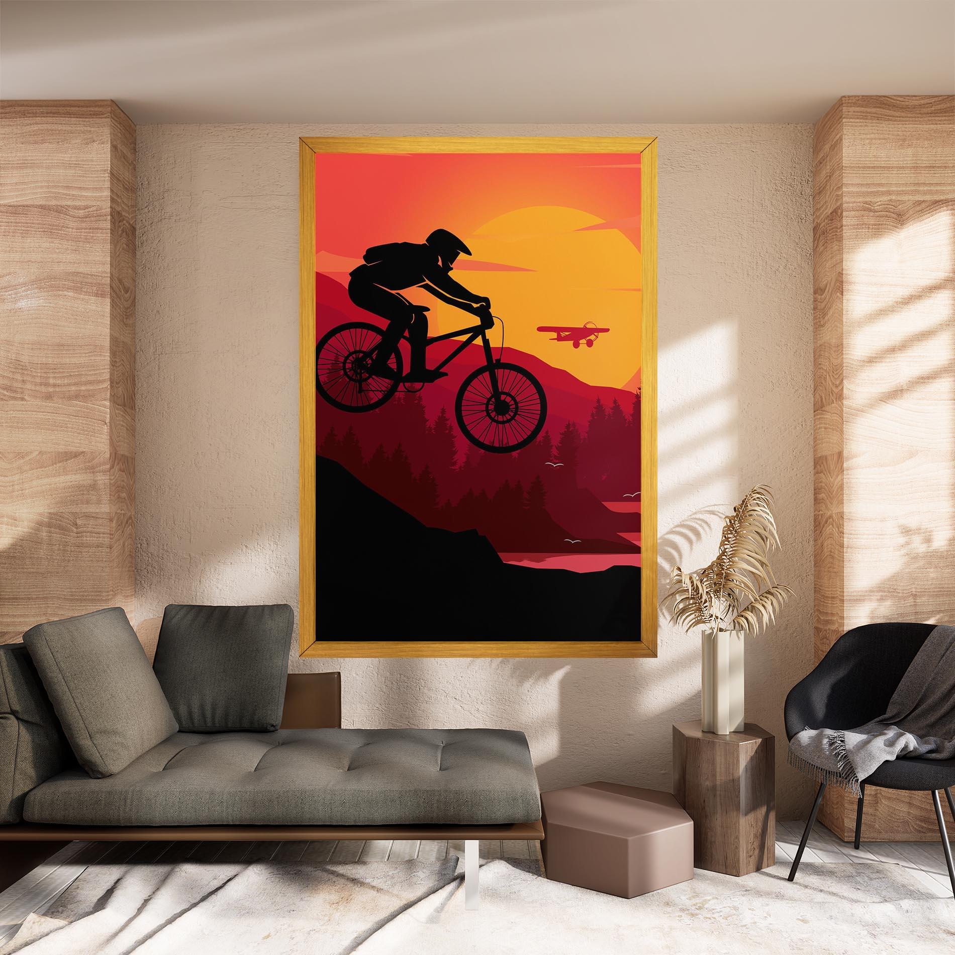 Tablou Canvas Mountain Bike Sunset mockup 8