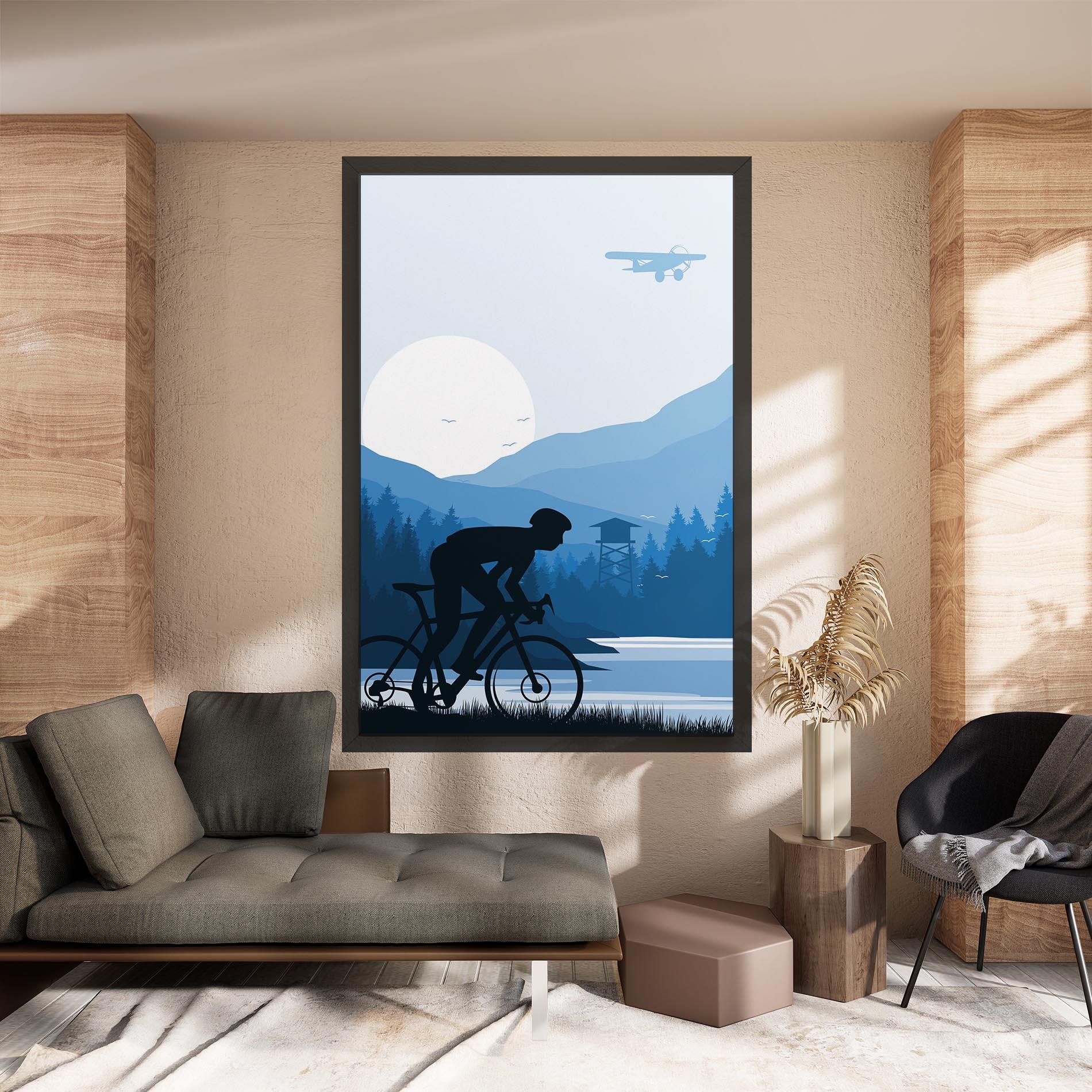 Tablou Canvas Blue Light Bike mockup 8