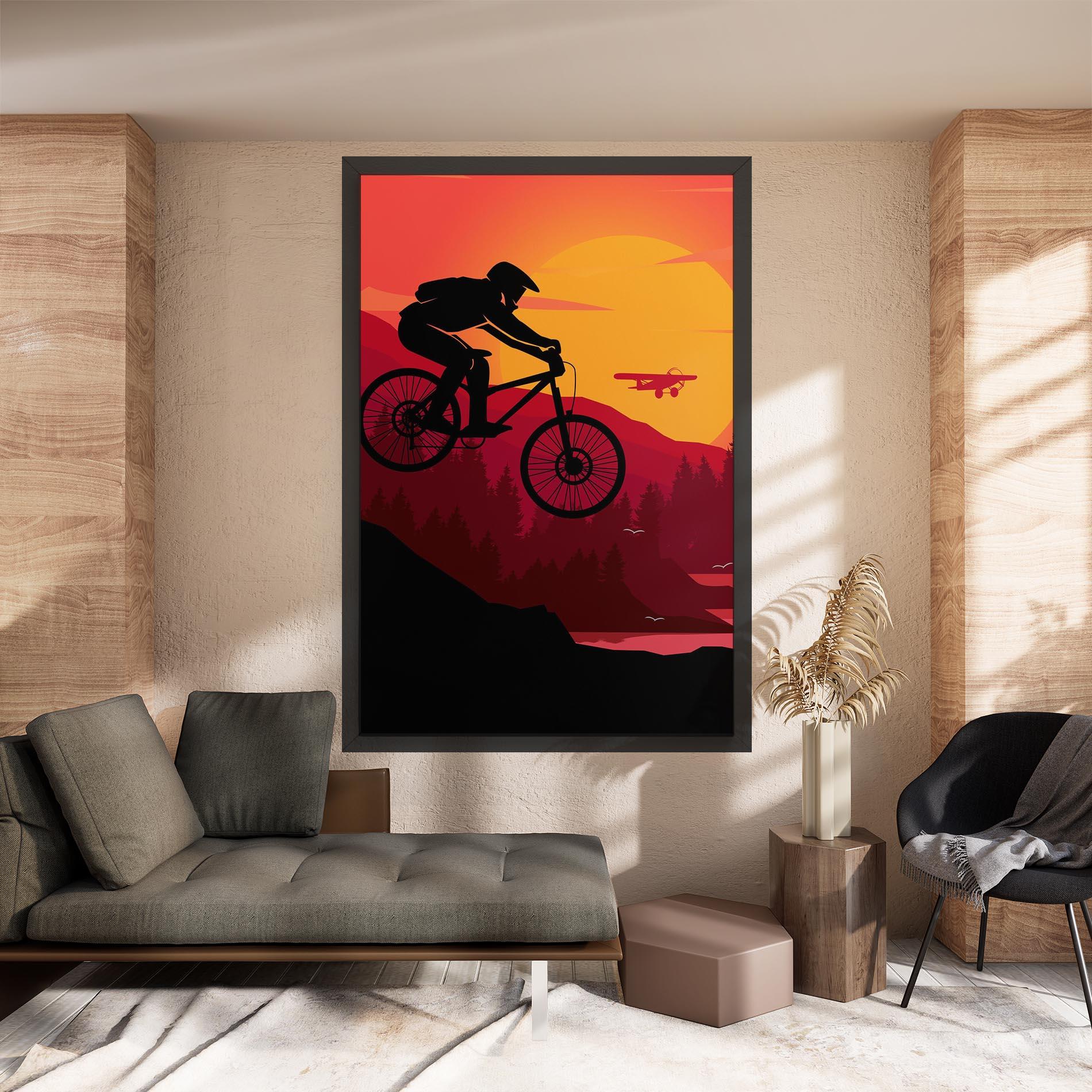Tablou Canvas Mountain Bike Sunset mockup 8