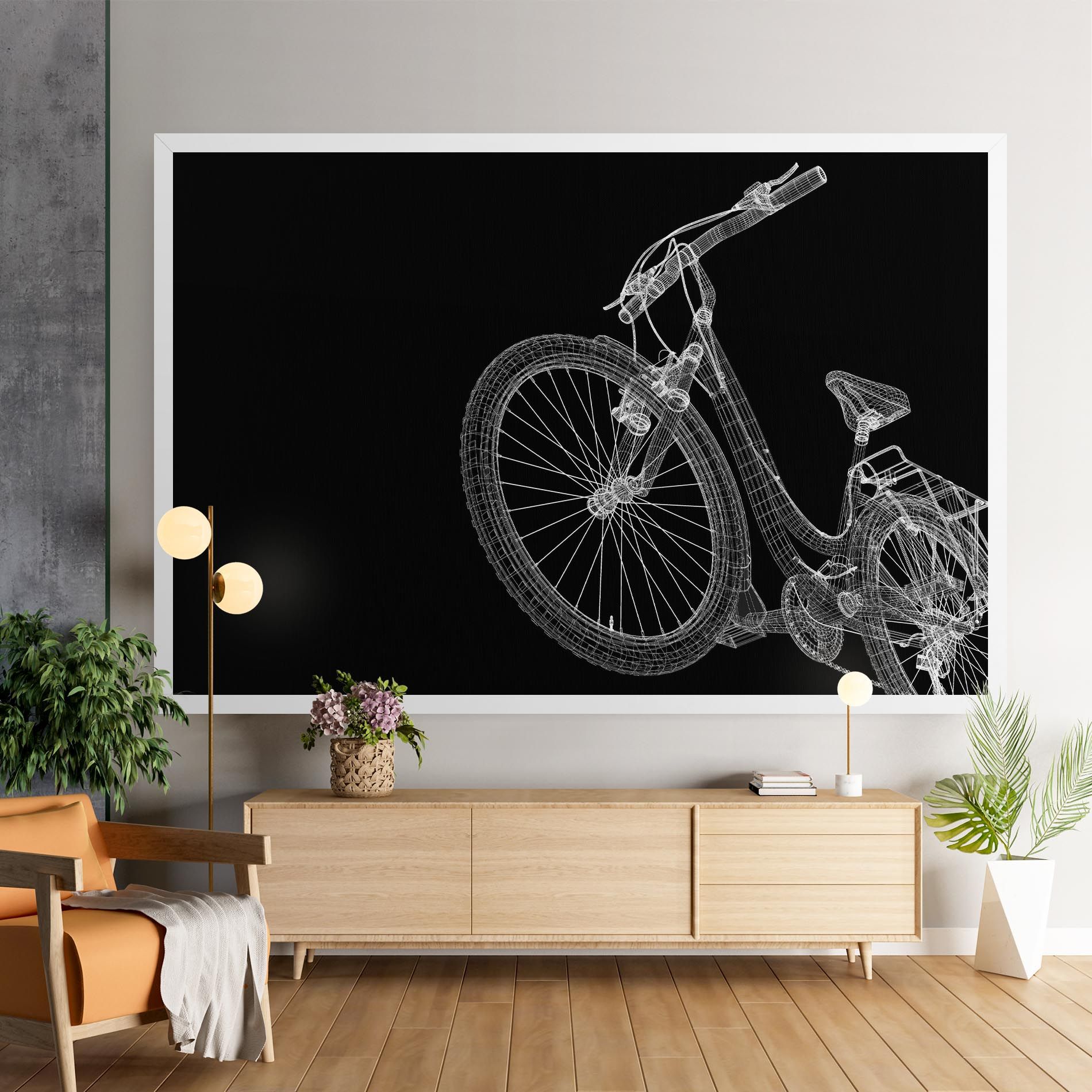 3d Bike Model On Black mockup 9