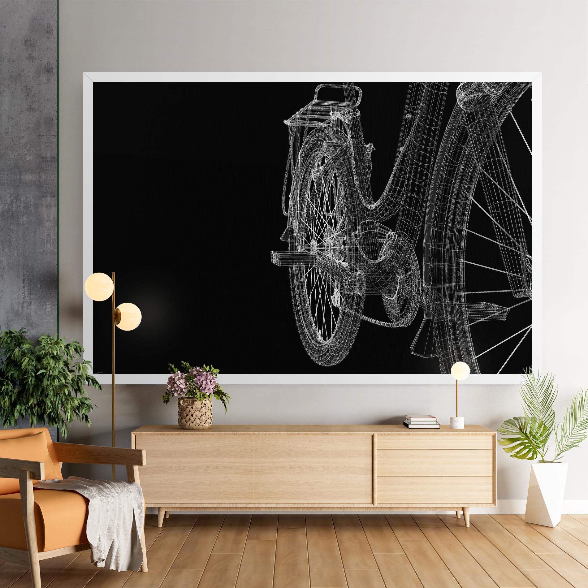 Tablou Canvas Bike Wire Model 3d mockup 9