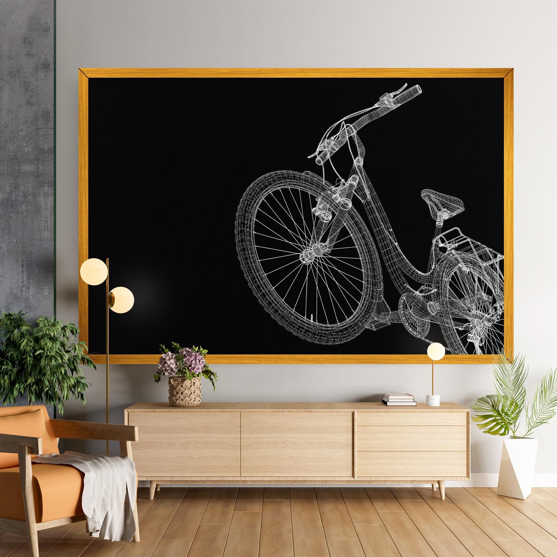 3d Bike Model On Black mockup 9