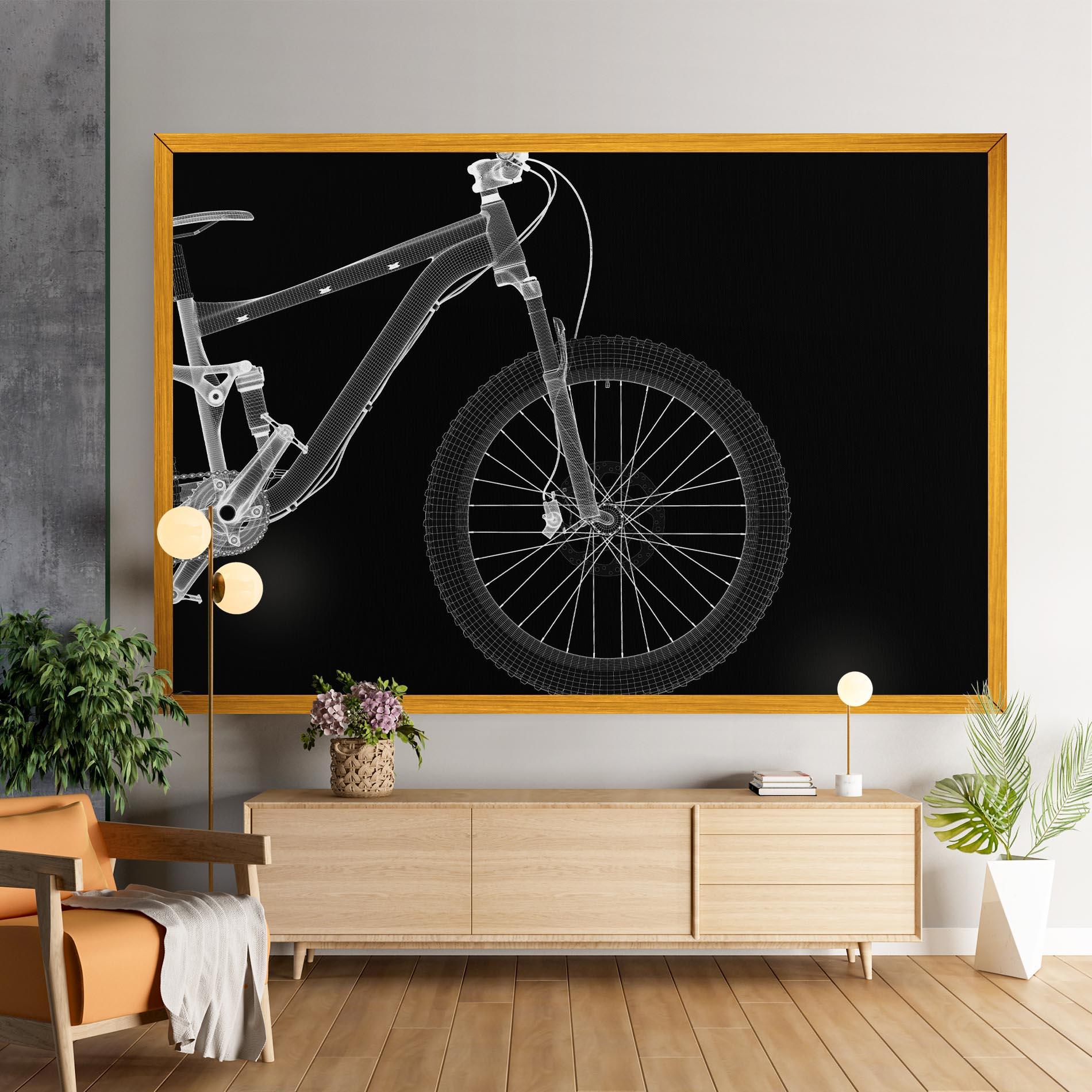 Tablou Canvas 3d White Model Bike mockup 9