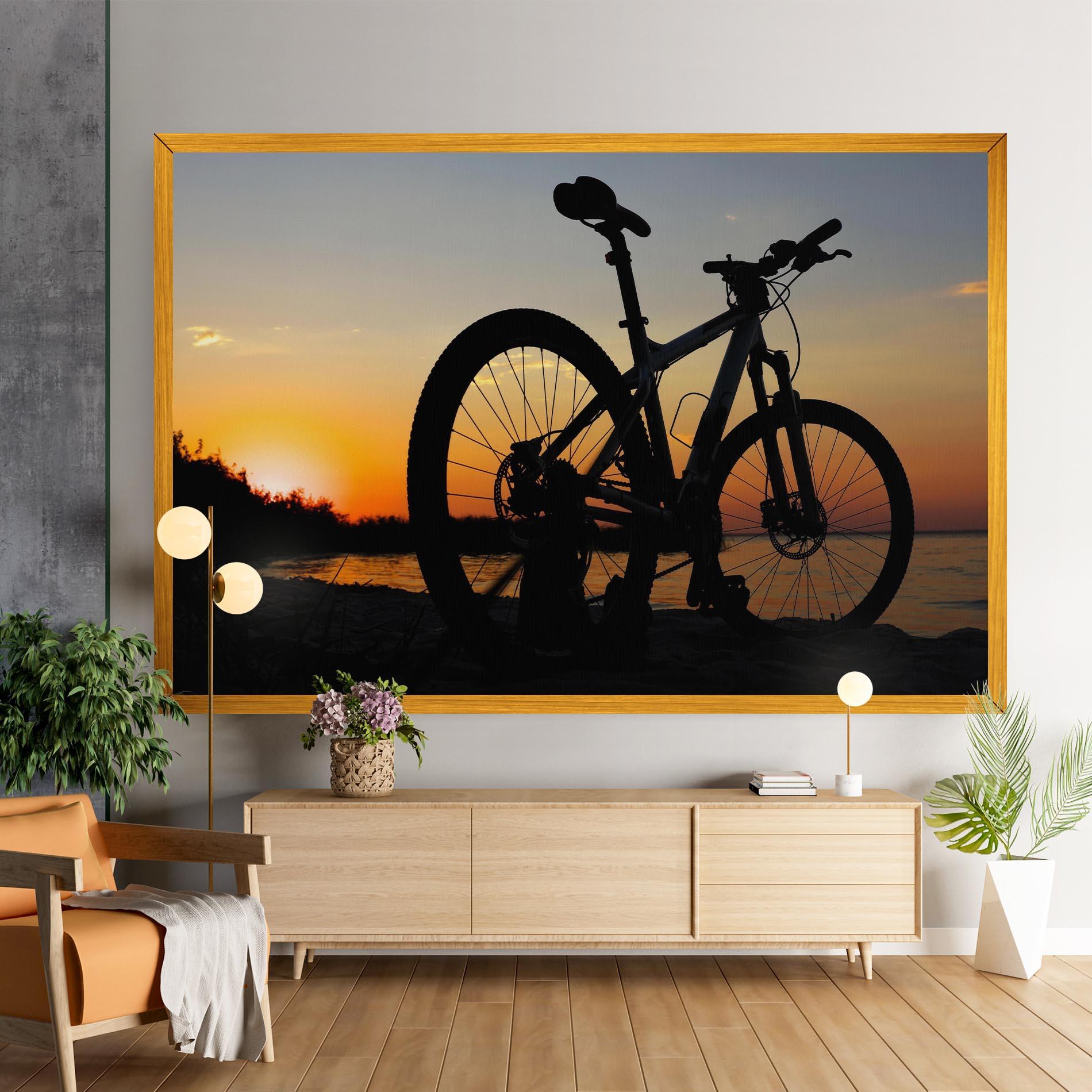 Tablou Canvas Beach Bike Silhouette mockup 9