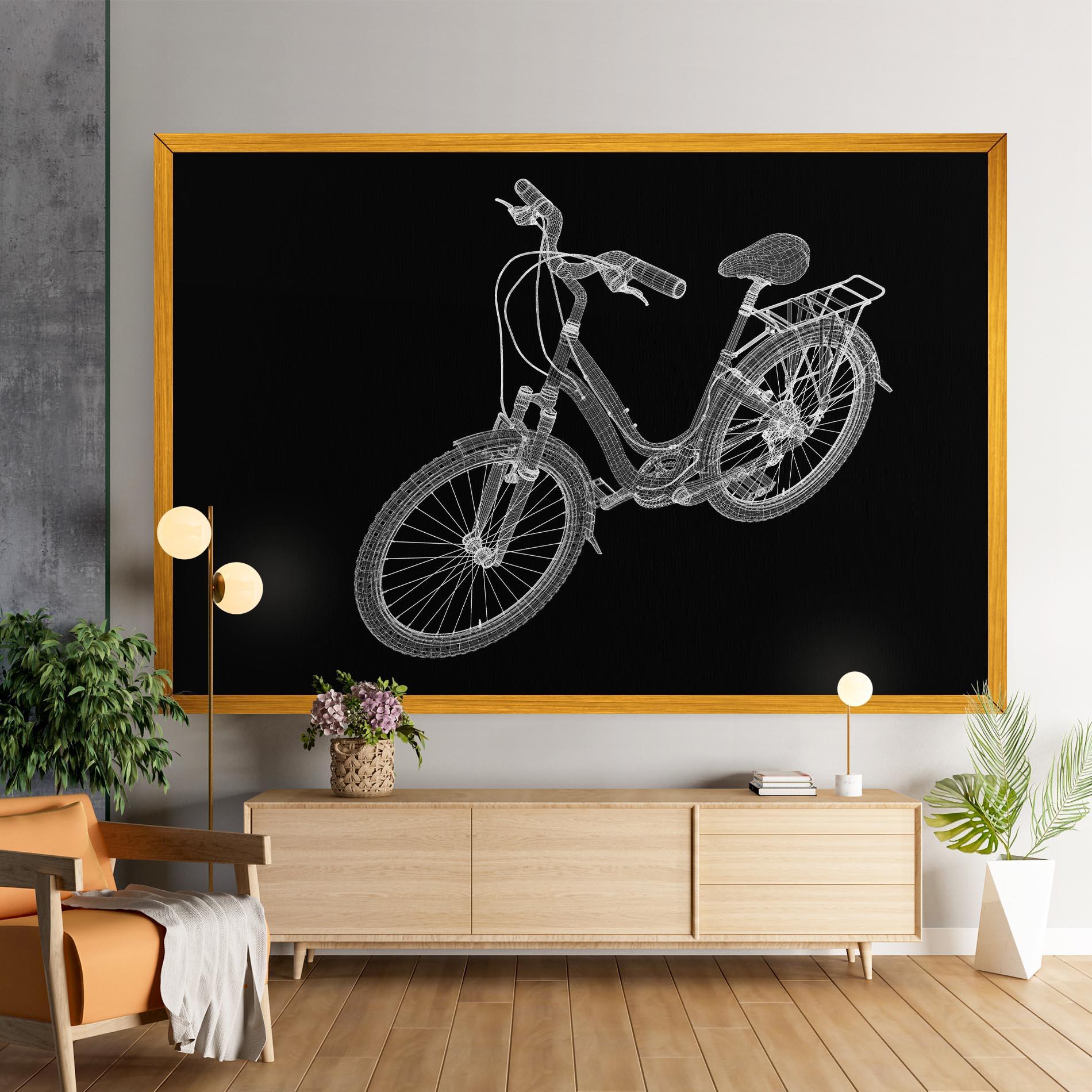 Tablou Canvas Bicycle 3d Model mockup 9