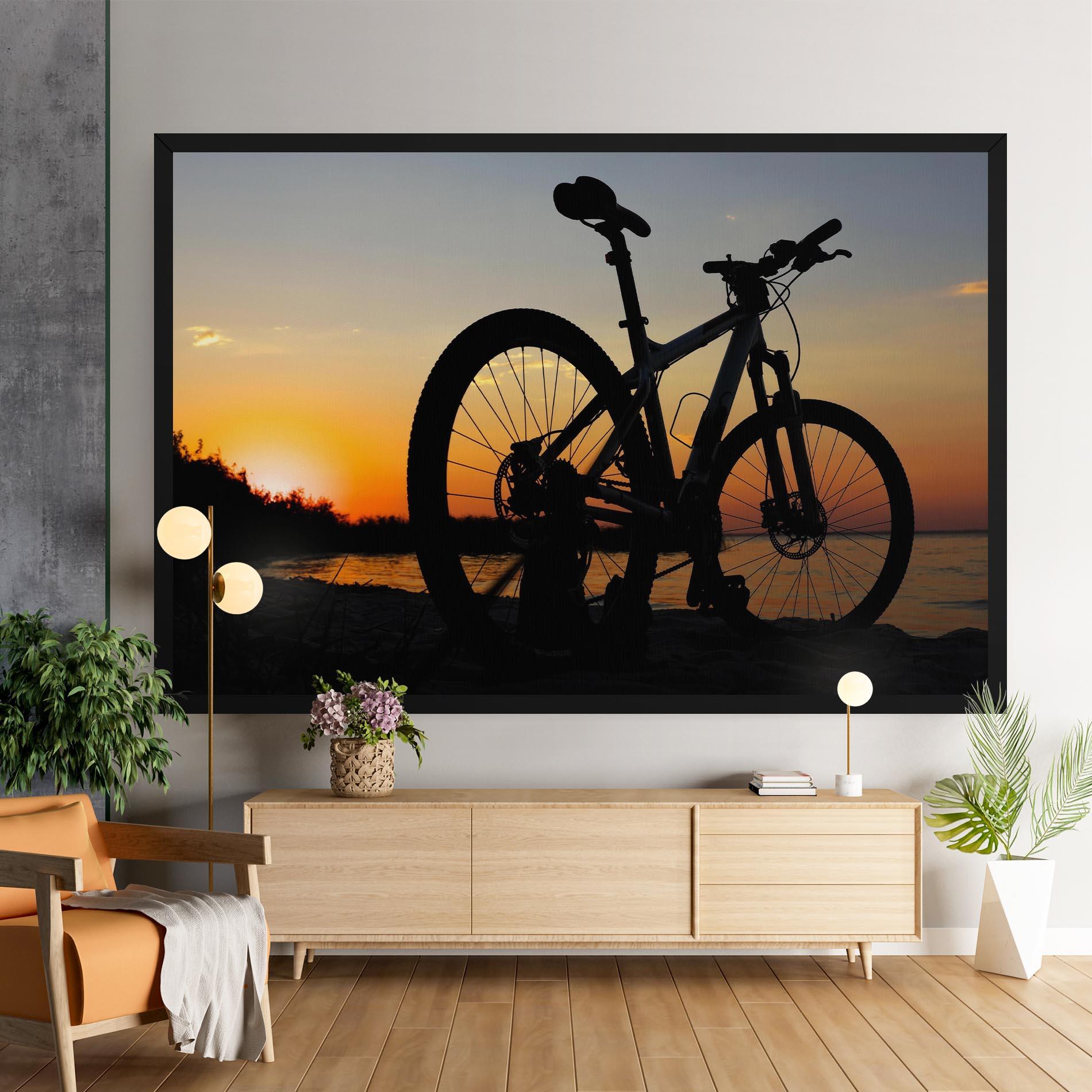 Tablou Canvas Beach Bike Silhouette mockup 9