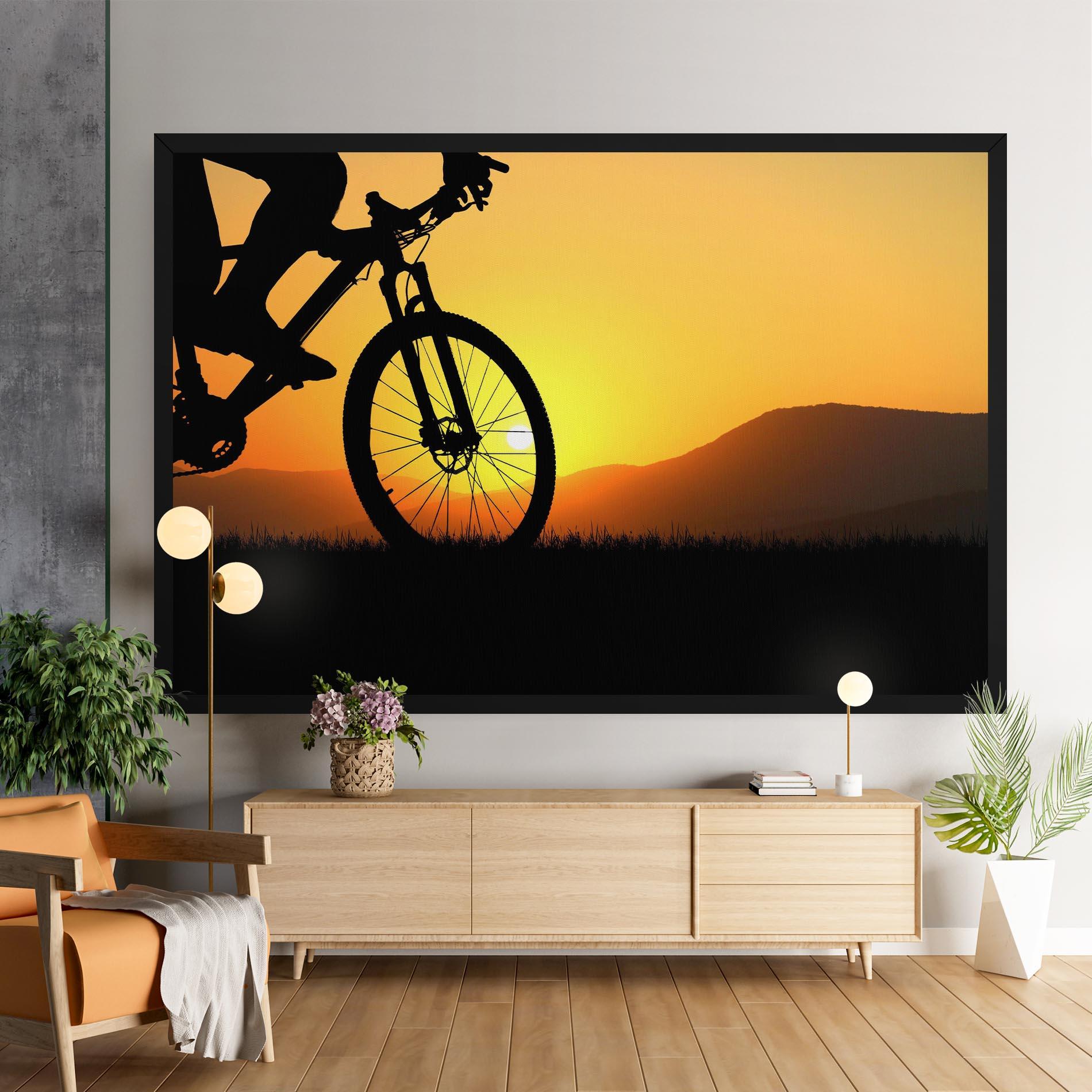 Tablou Canvas Mtb Silhouette View mockup 9
