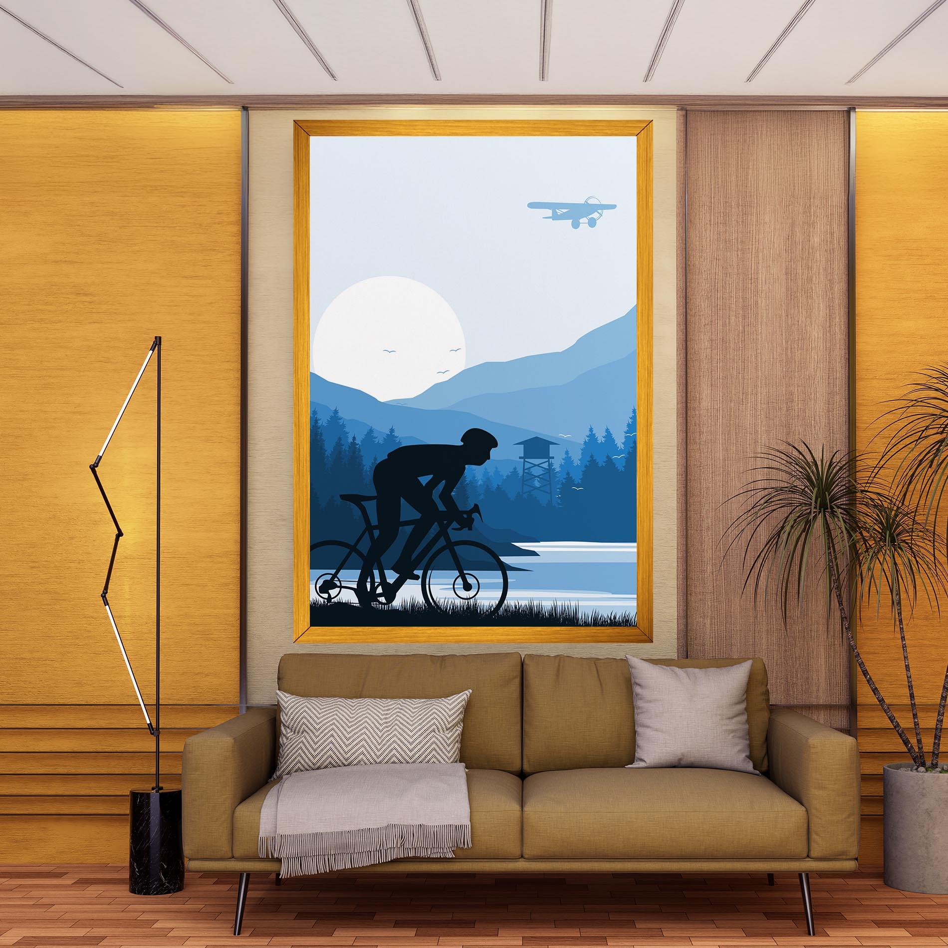 Tablou Canvas Blue Light Bike mockup 9