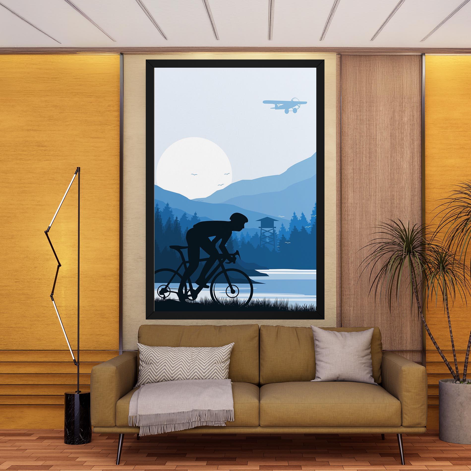 Tablou Canvas Blue Light Bike mockup 9