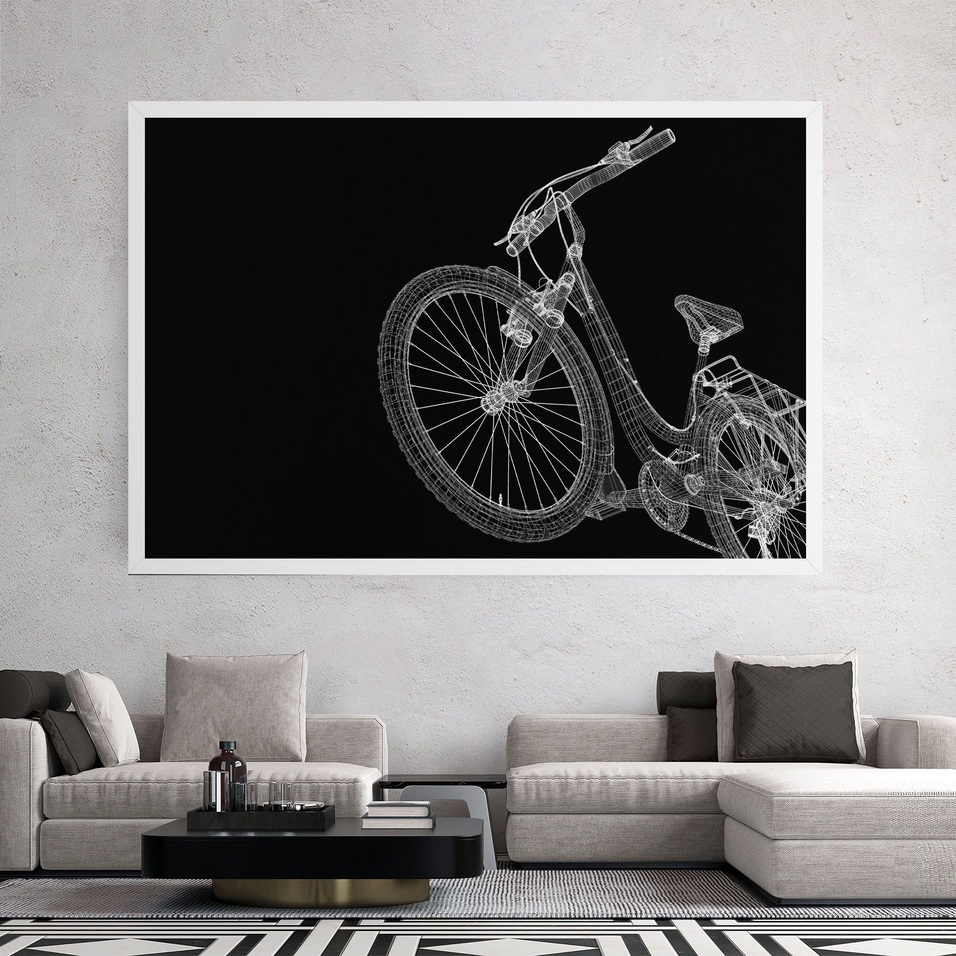 3d Bike Model On Black mockup 2