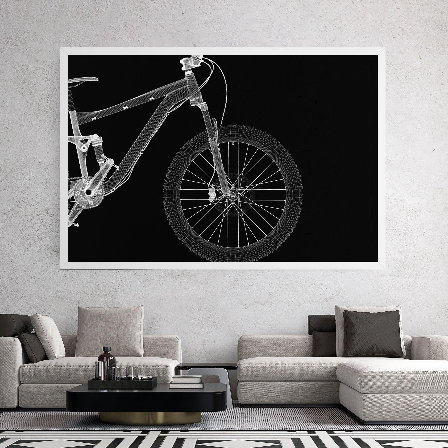 Tablou Canvas 3d White Model Bike mockup 2
