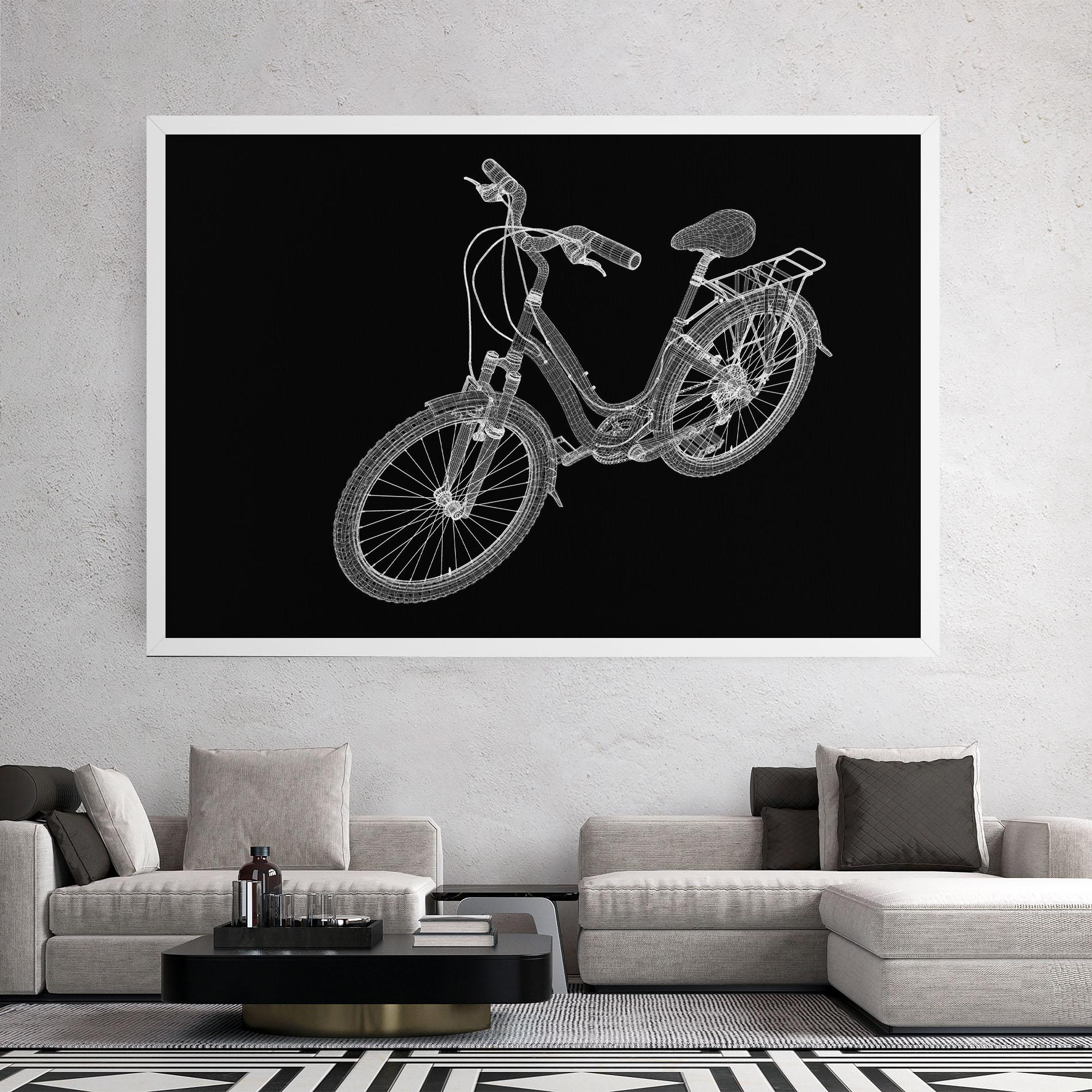 Tablou Canvas Bicycle 3d Model mockup 2