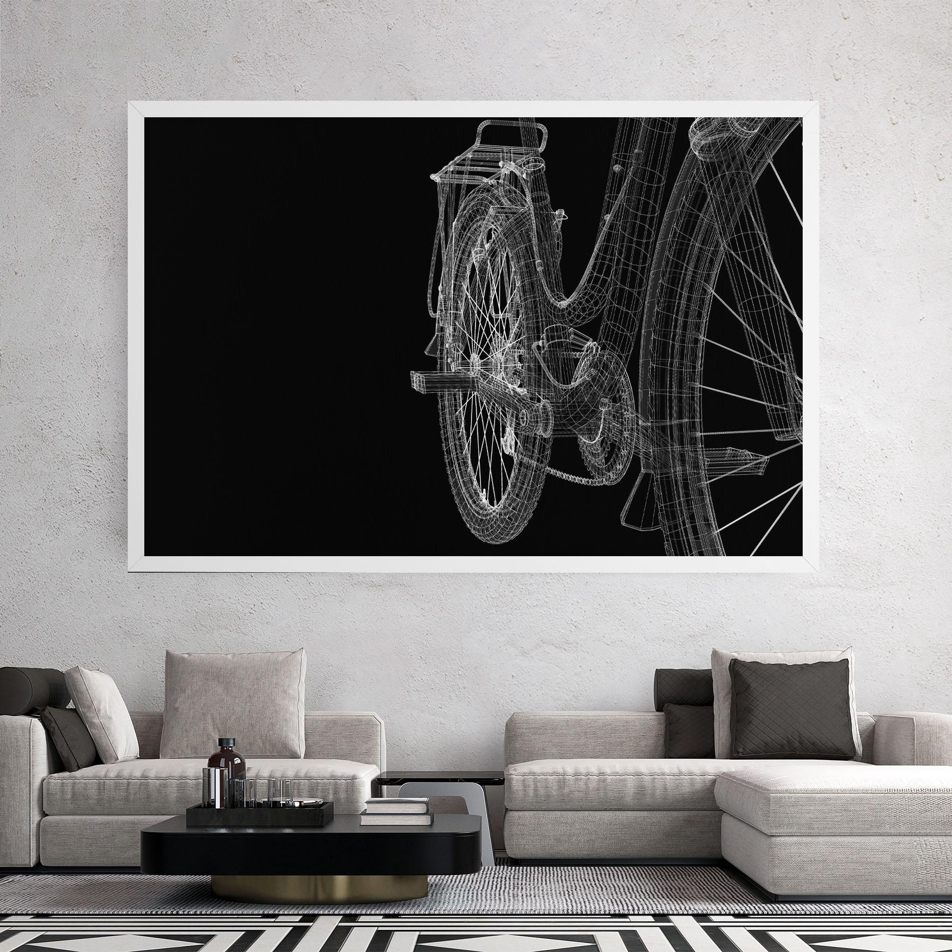 Tablou Canvas Bike Wire Model 3d mockup 2