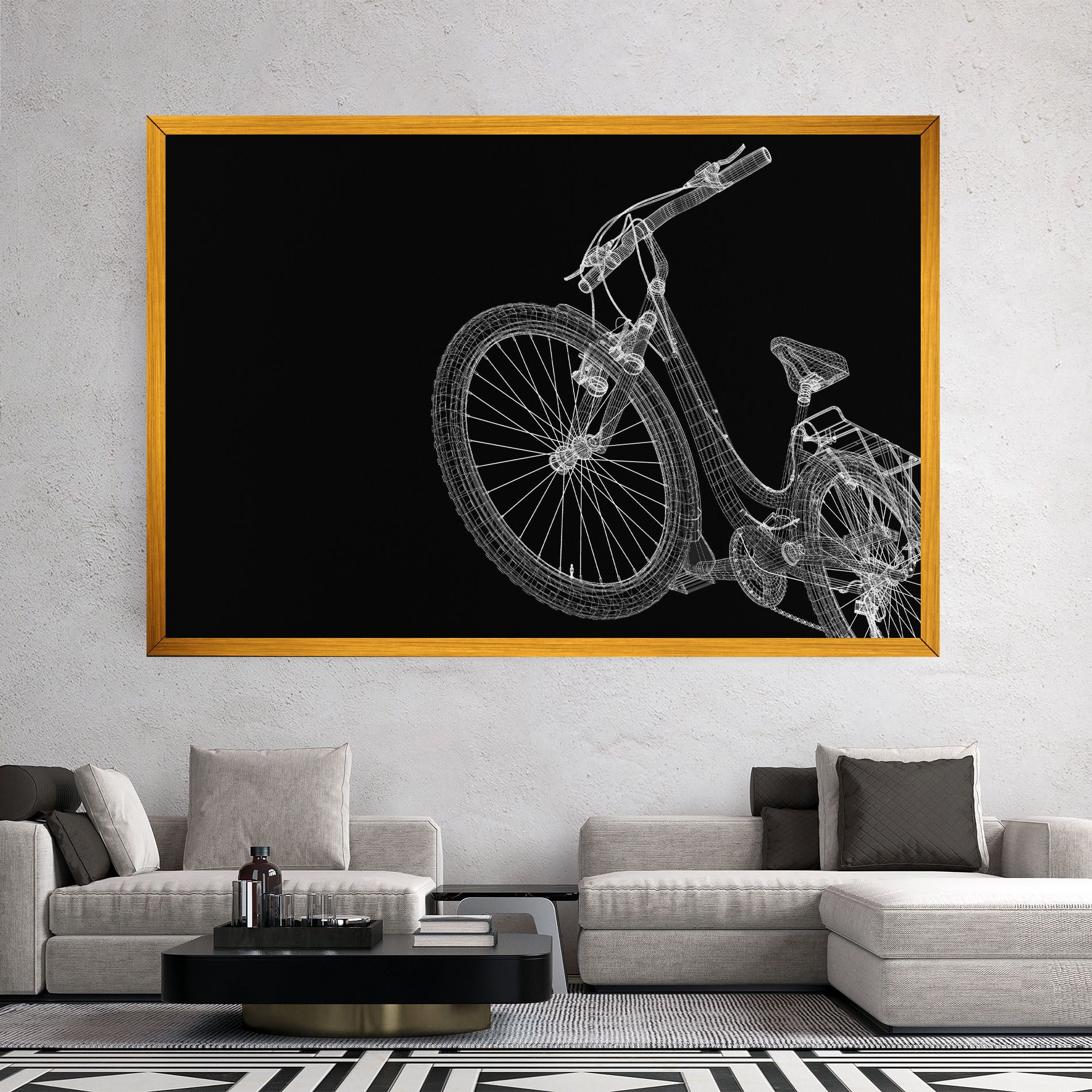 3d Bike Model On Black mockup 2