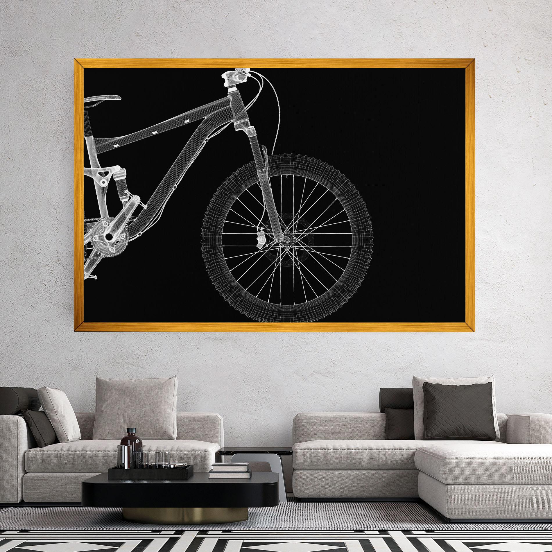 Tablou Canvas 3d White Model Bike mockup 2