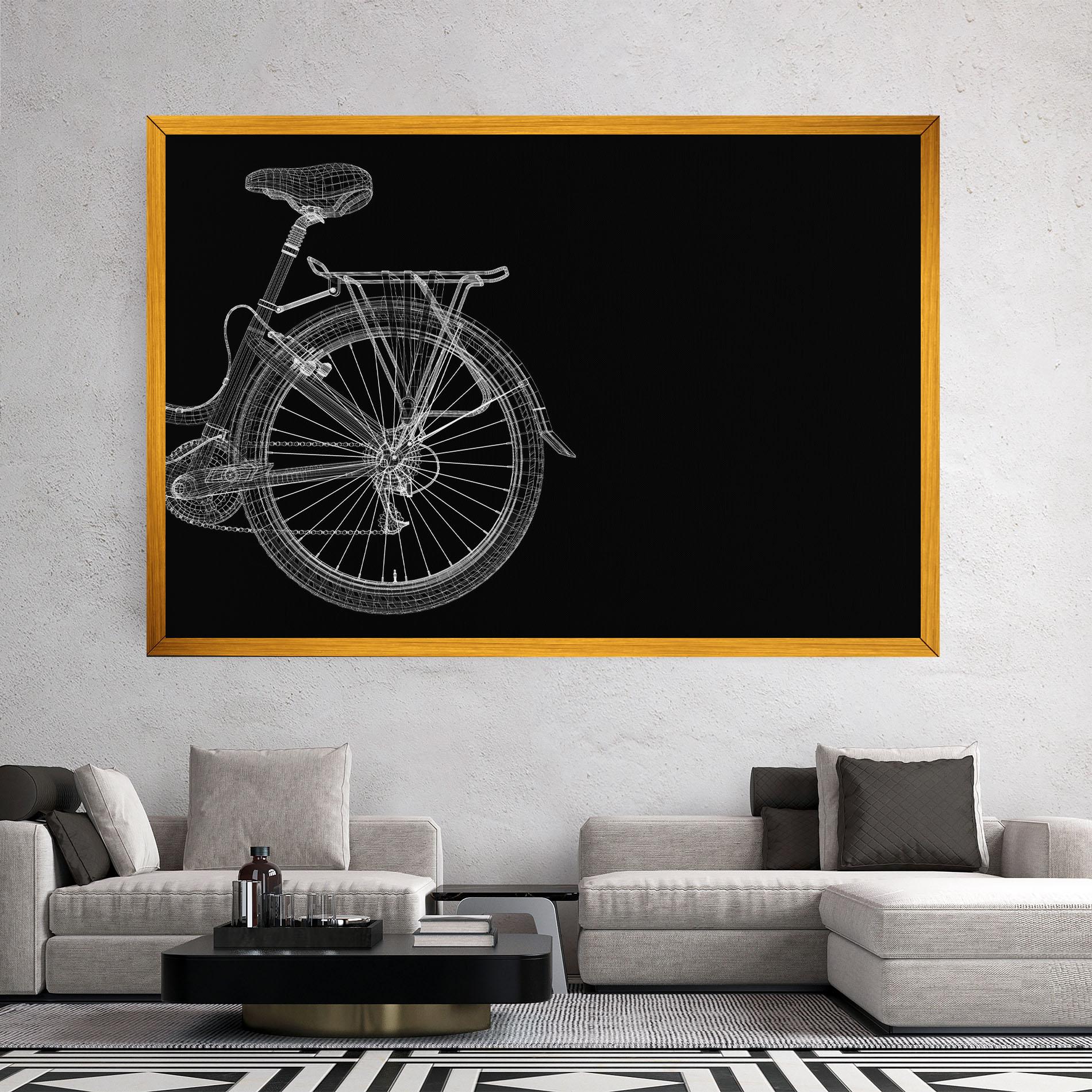 Tablou Canvas 3d Wire Model Bike mockup 2