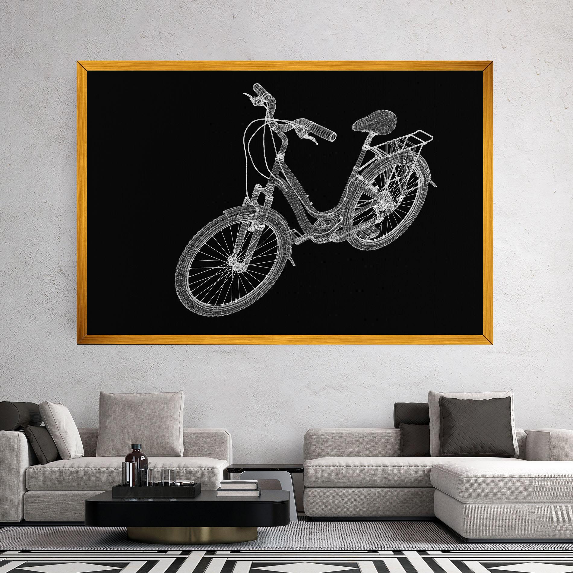 Tablou Canvas Bicycle 3d Model mockup 2