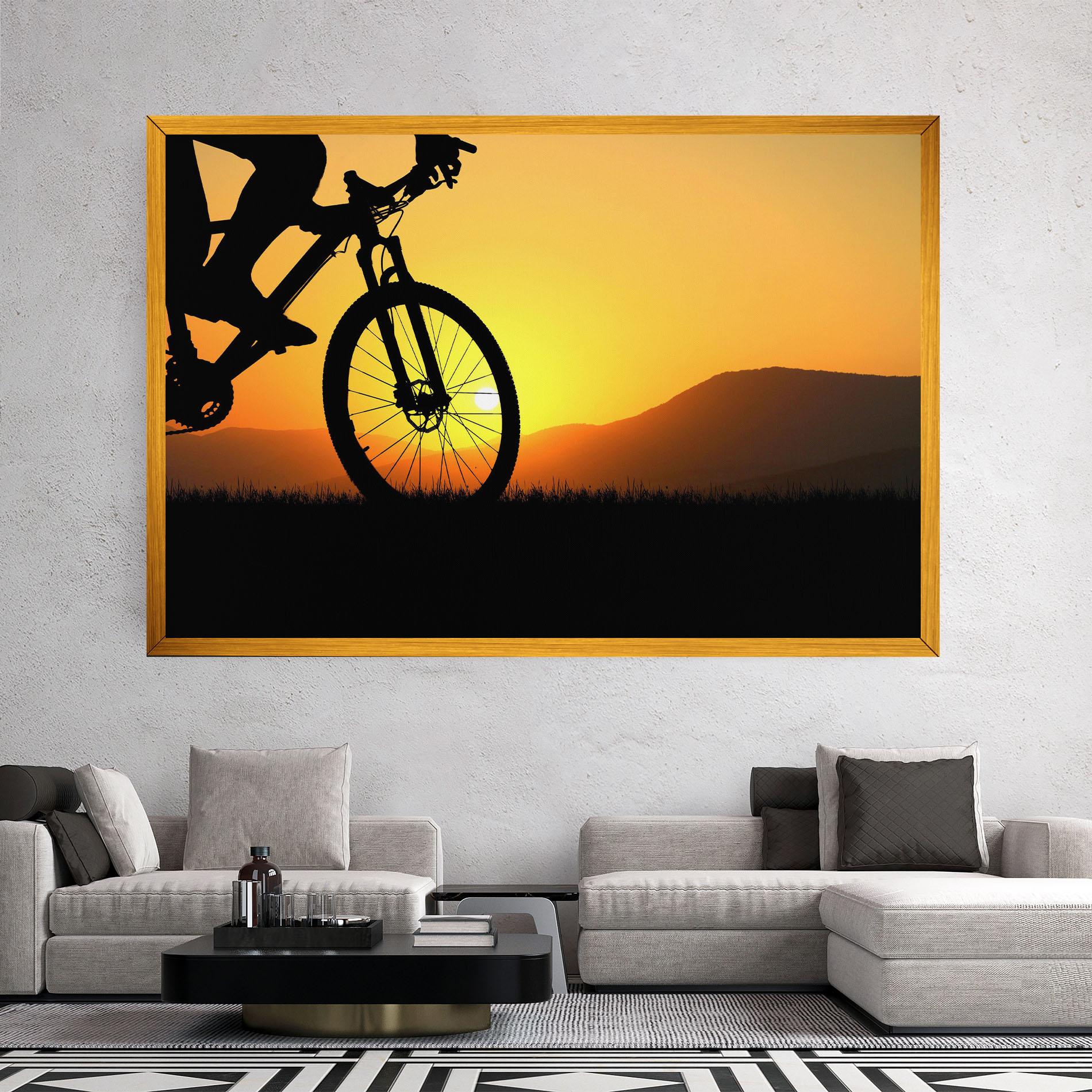 Tablou Canvas Mtb Silhouette View mockup 2