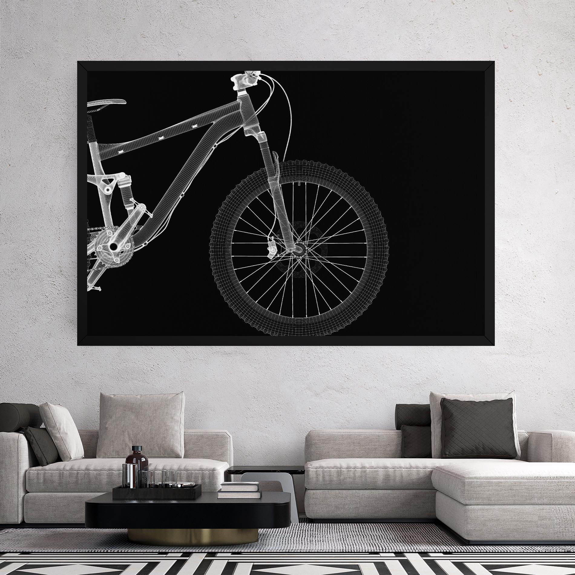 Tablou Canvas 3d White Model Bike mockup 2