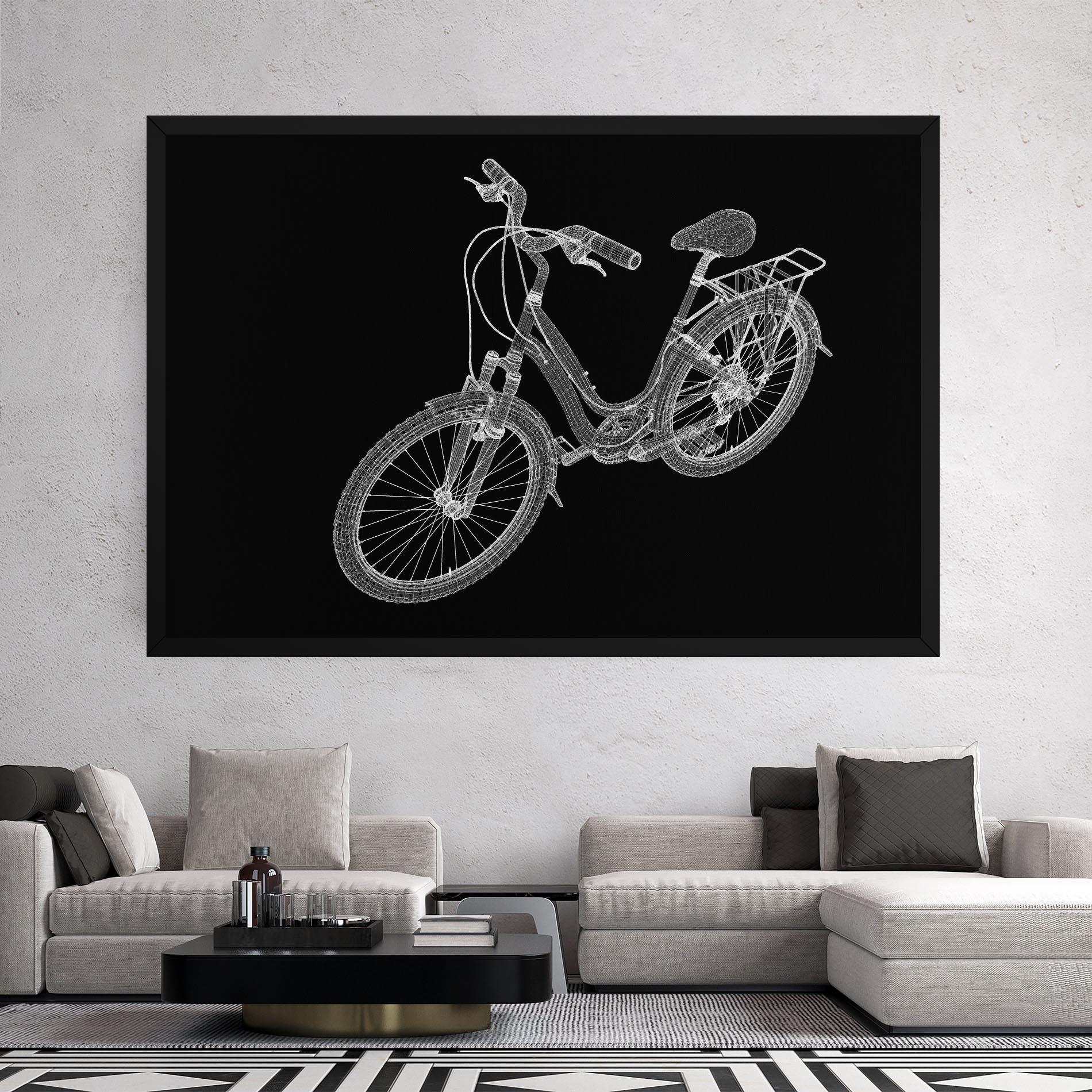 Tablou Canvas Bicycle 3d Model mockup 2