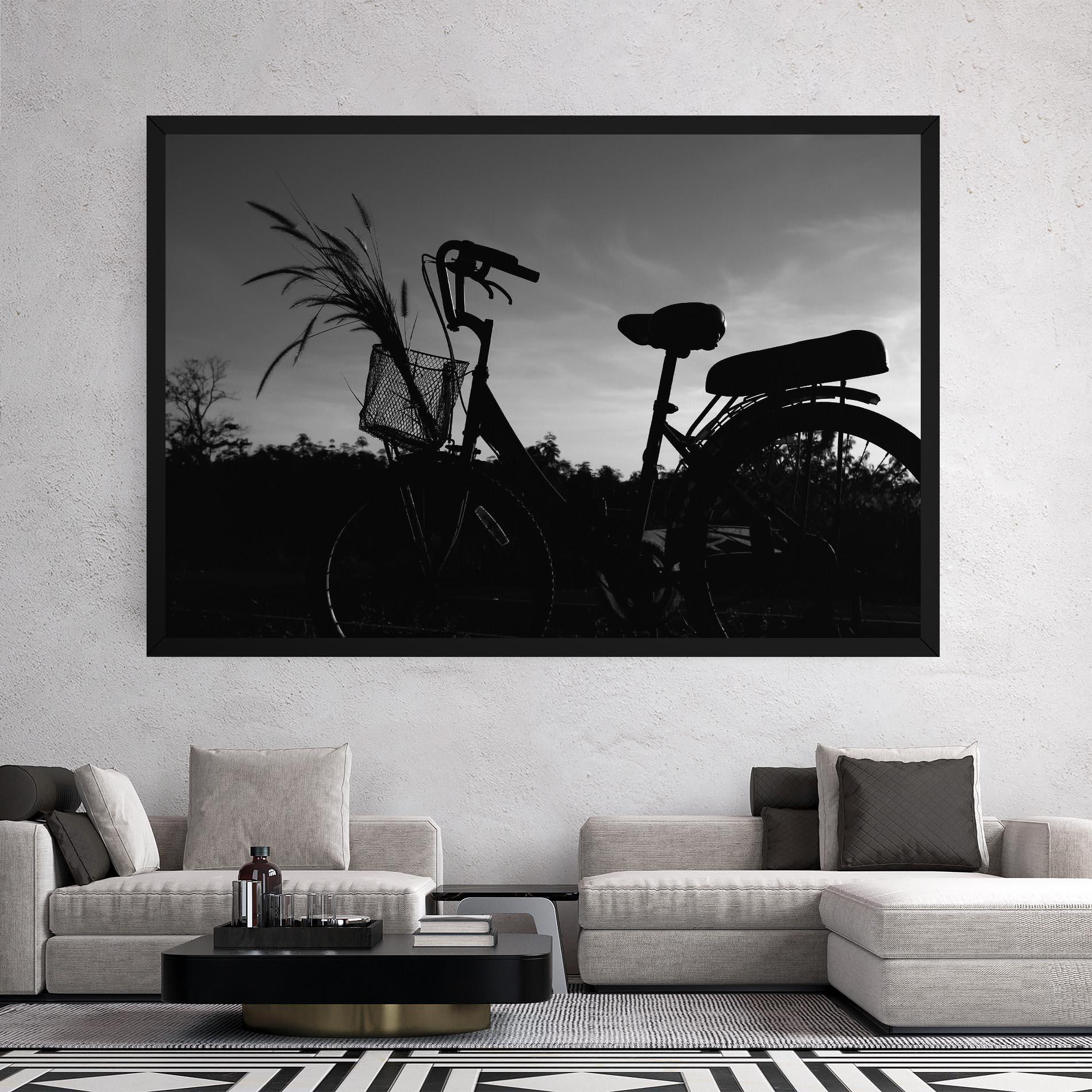 Tablou Canvas Black Bike Shilouette mockup 2