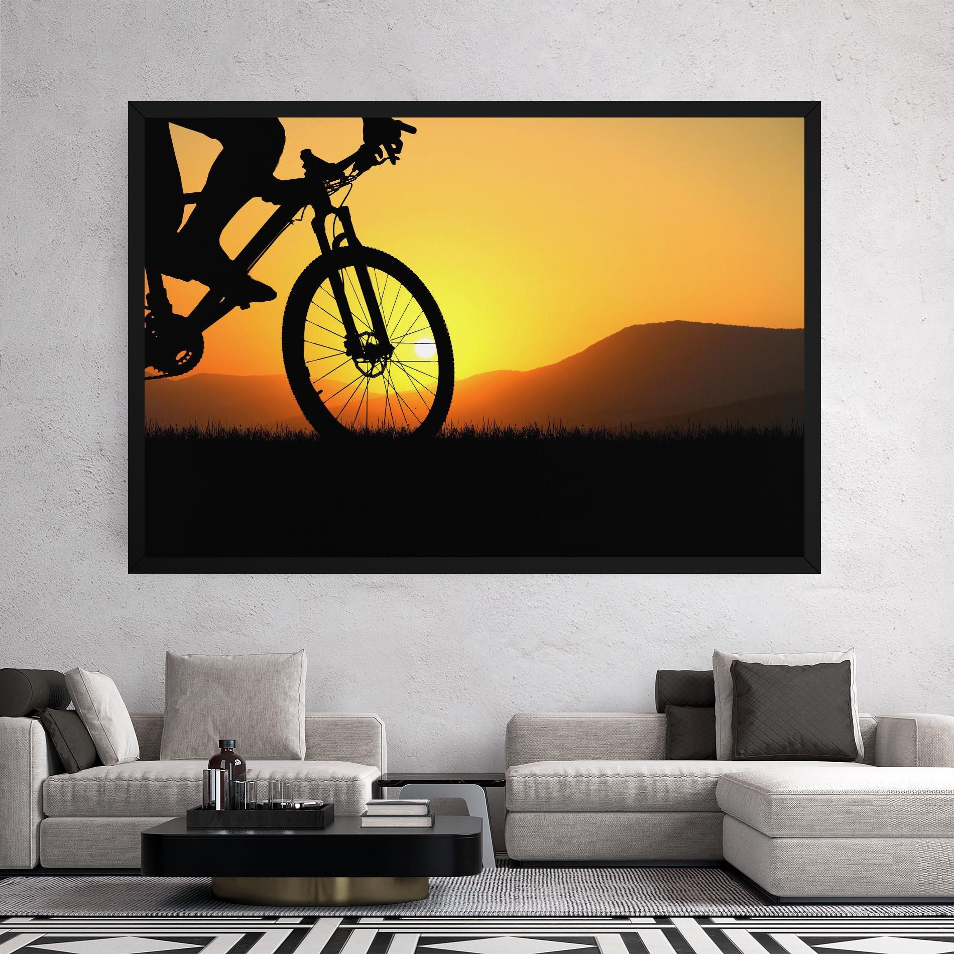 Tablou Canvas Mtb Silhouette View mockup 2