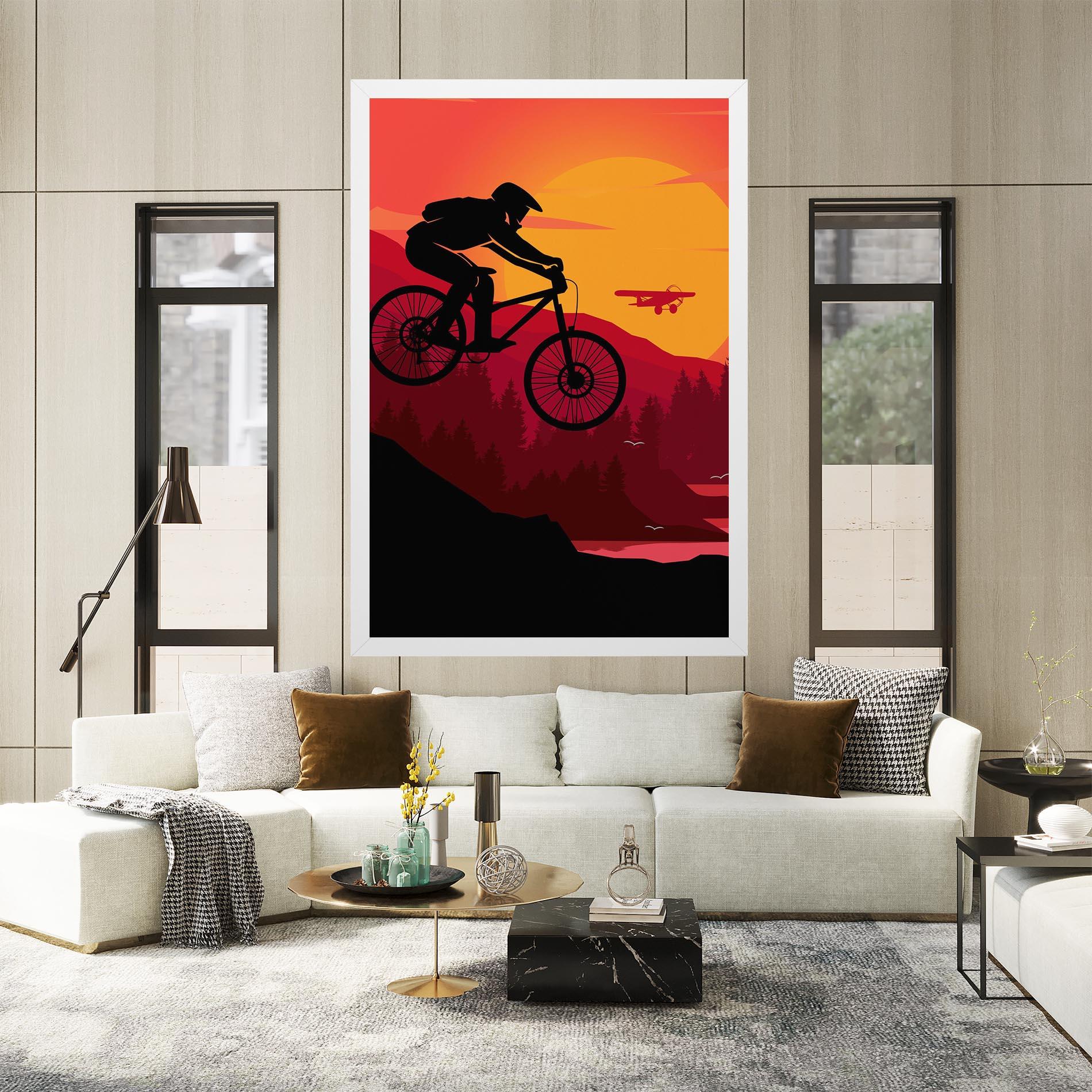 Tablou Canvas Mountain Bike Sunset mockup 2