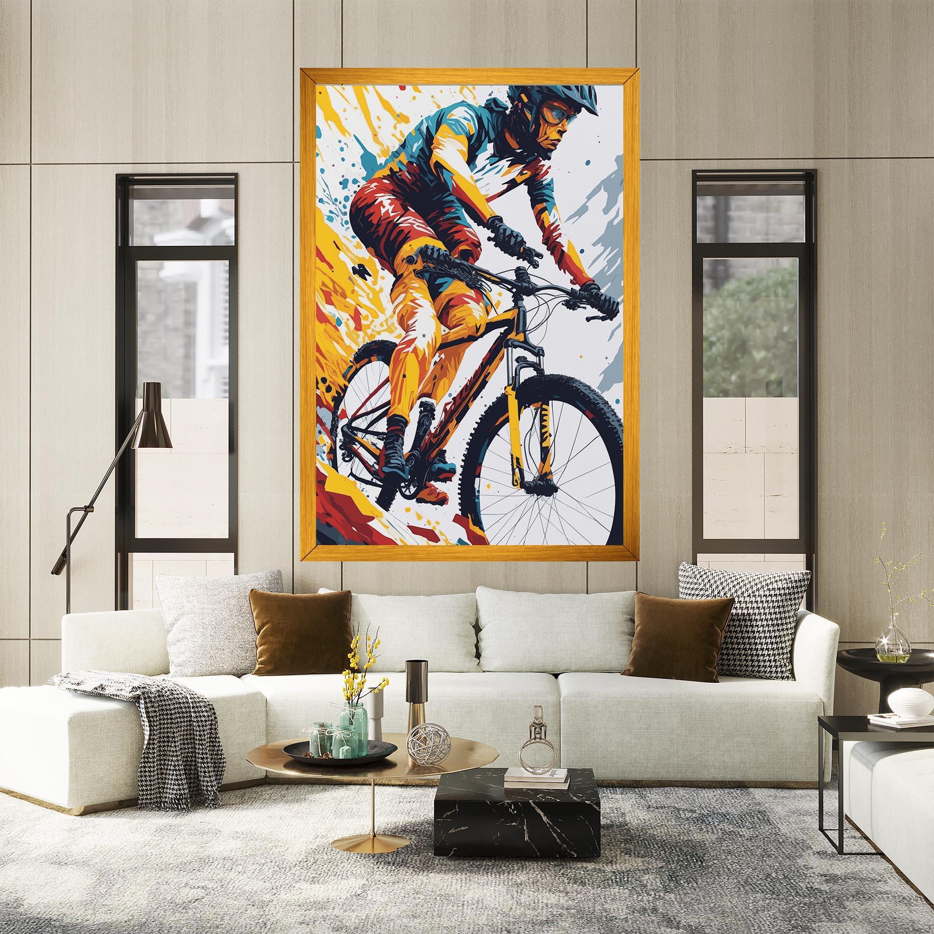 Tablou Canvas Yellow Bike Art mockup 2