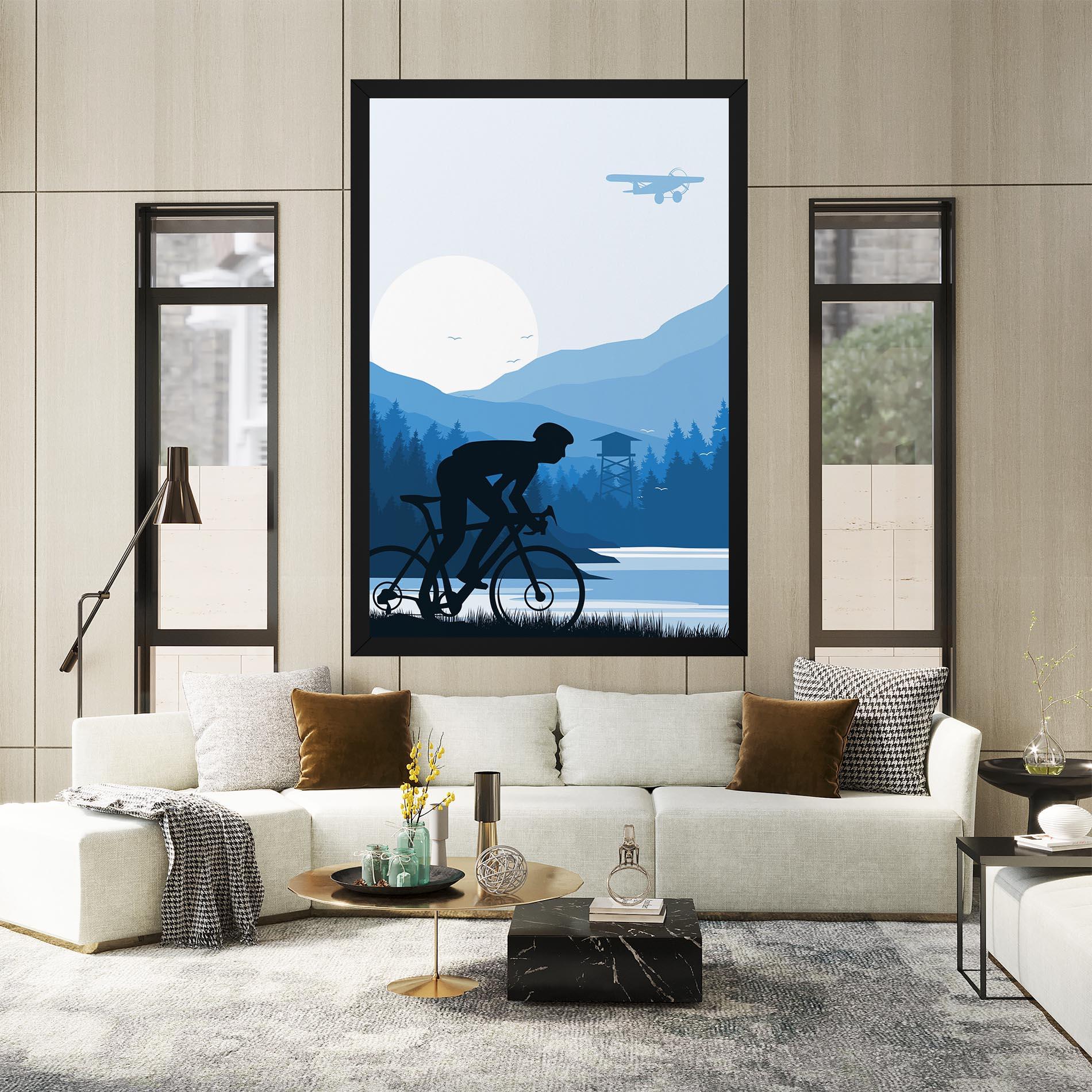 Tablou Canvas Blue Light Bike mockup 2