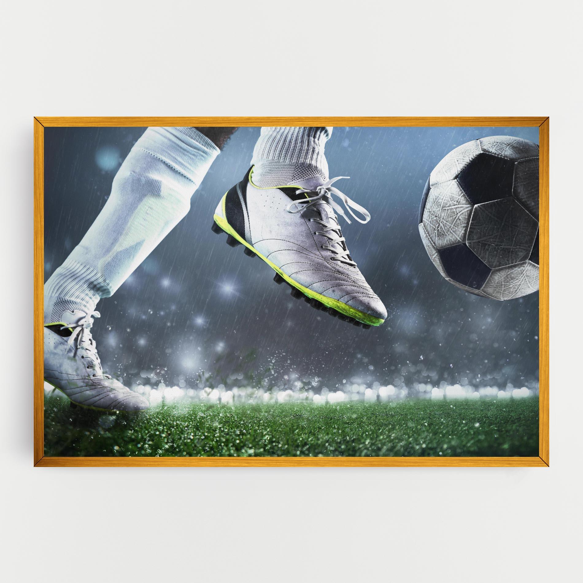 Tablou Canvas Close Up Football Scene mockup 0
