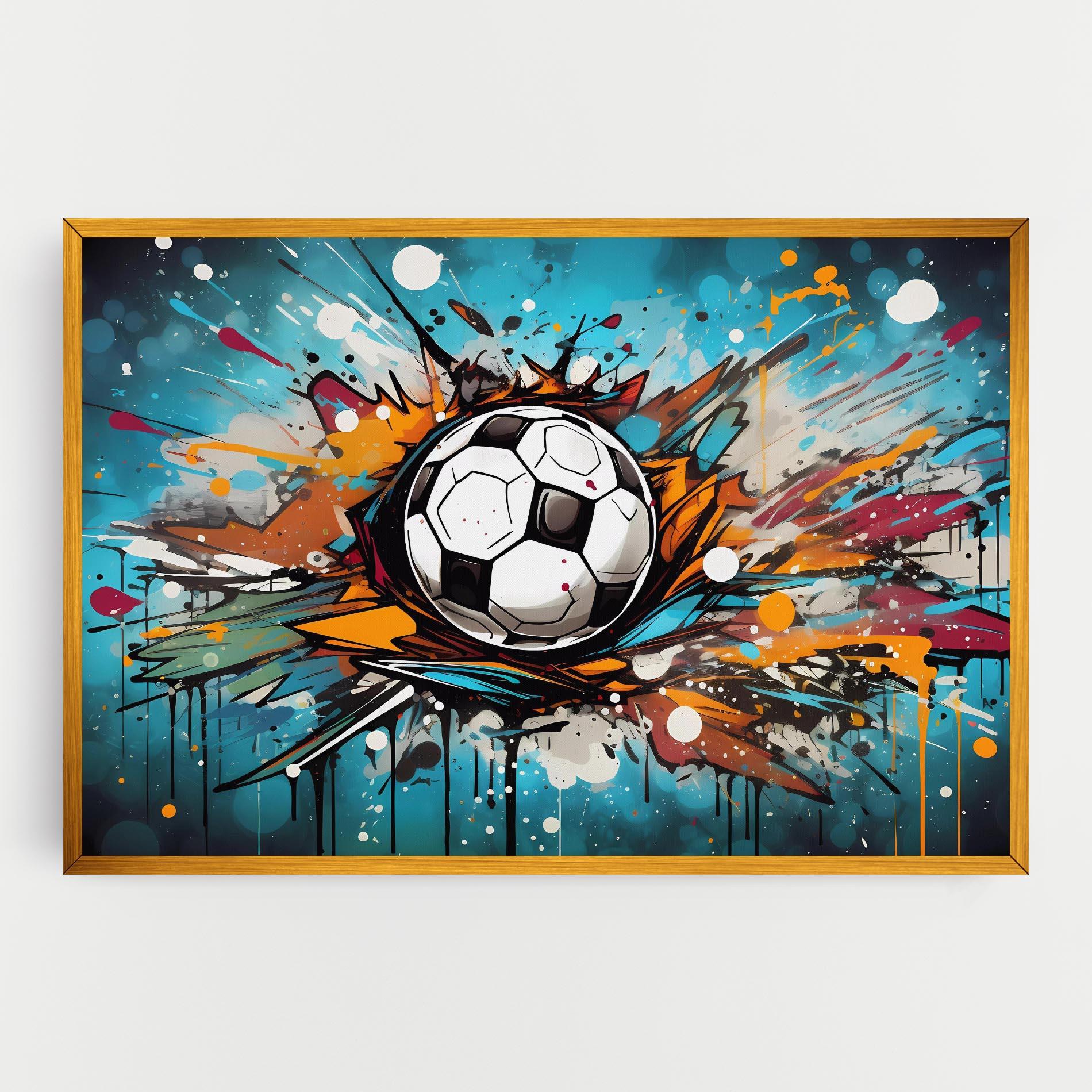 Tablou Canvas Football Graffiti Style mockup 0