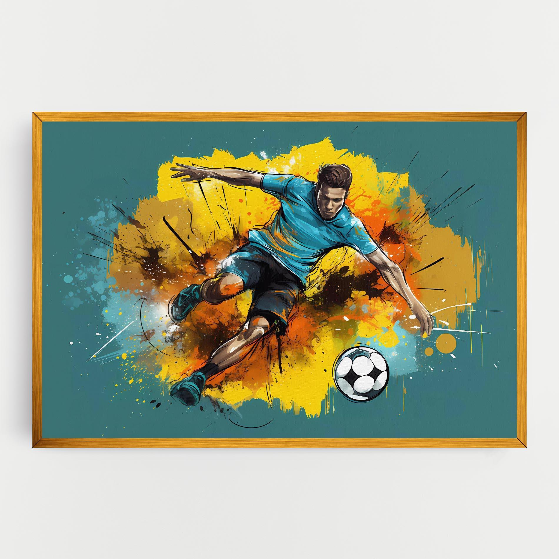 Tablou Canvas Football Player Painting mockup 0