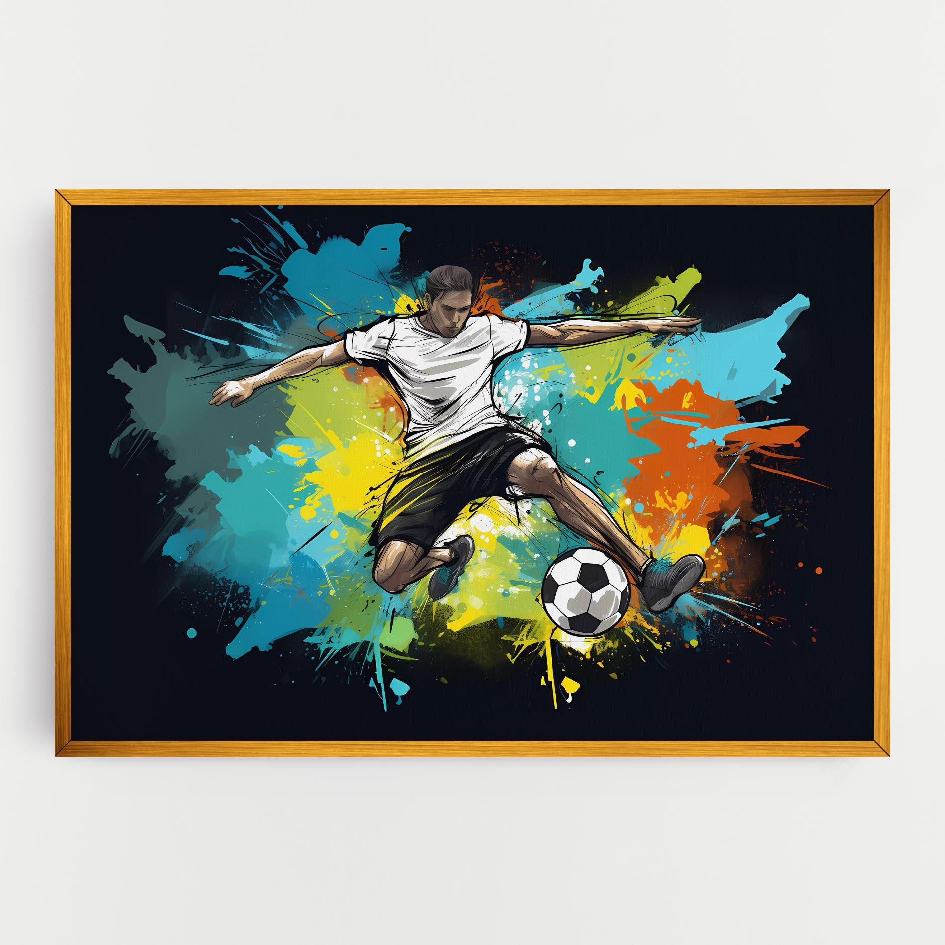 Tablou Canvas Green Paint Football Player mockup 0