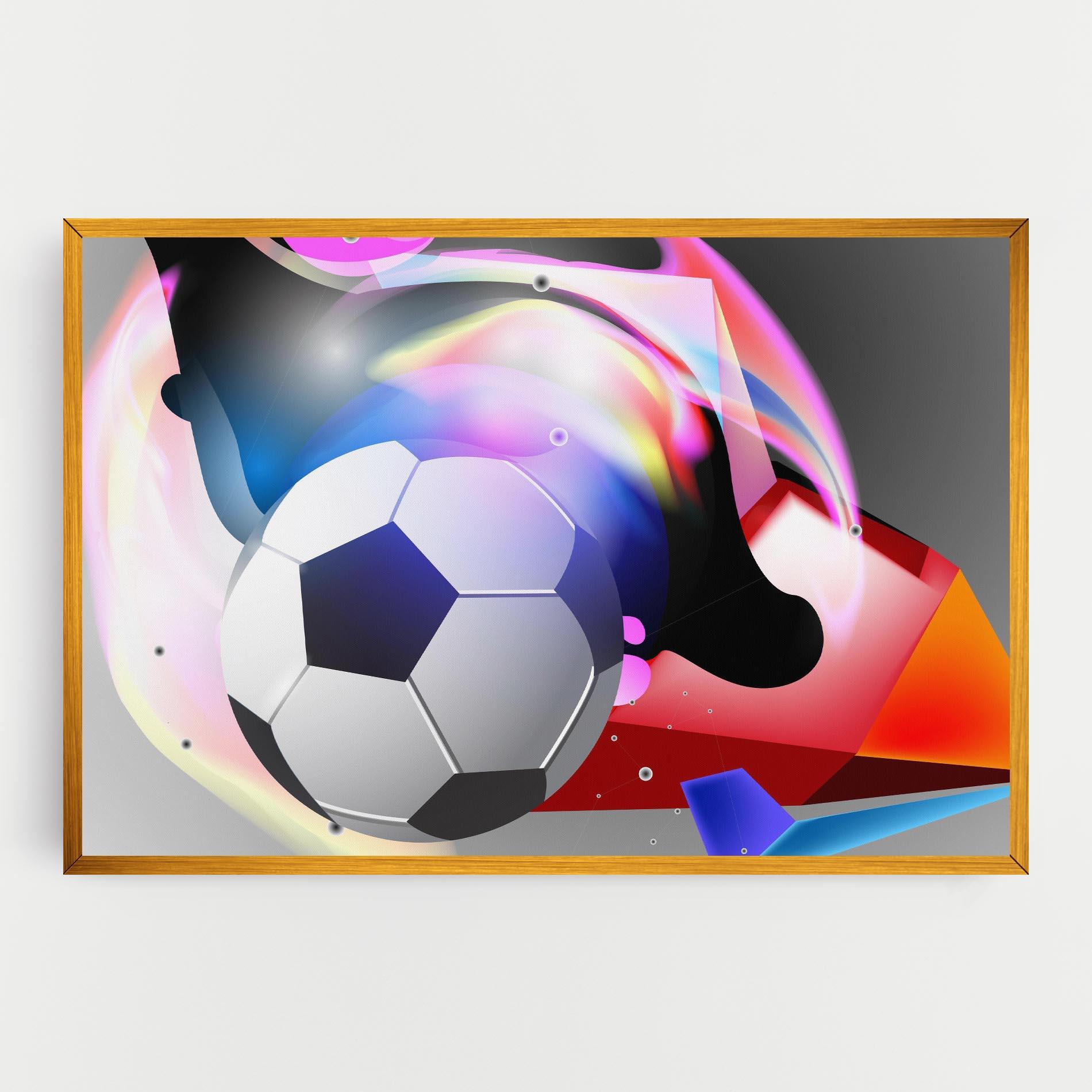 Tablou Canvas Pink Blue Football Art mockup 0