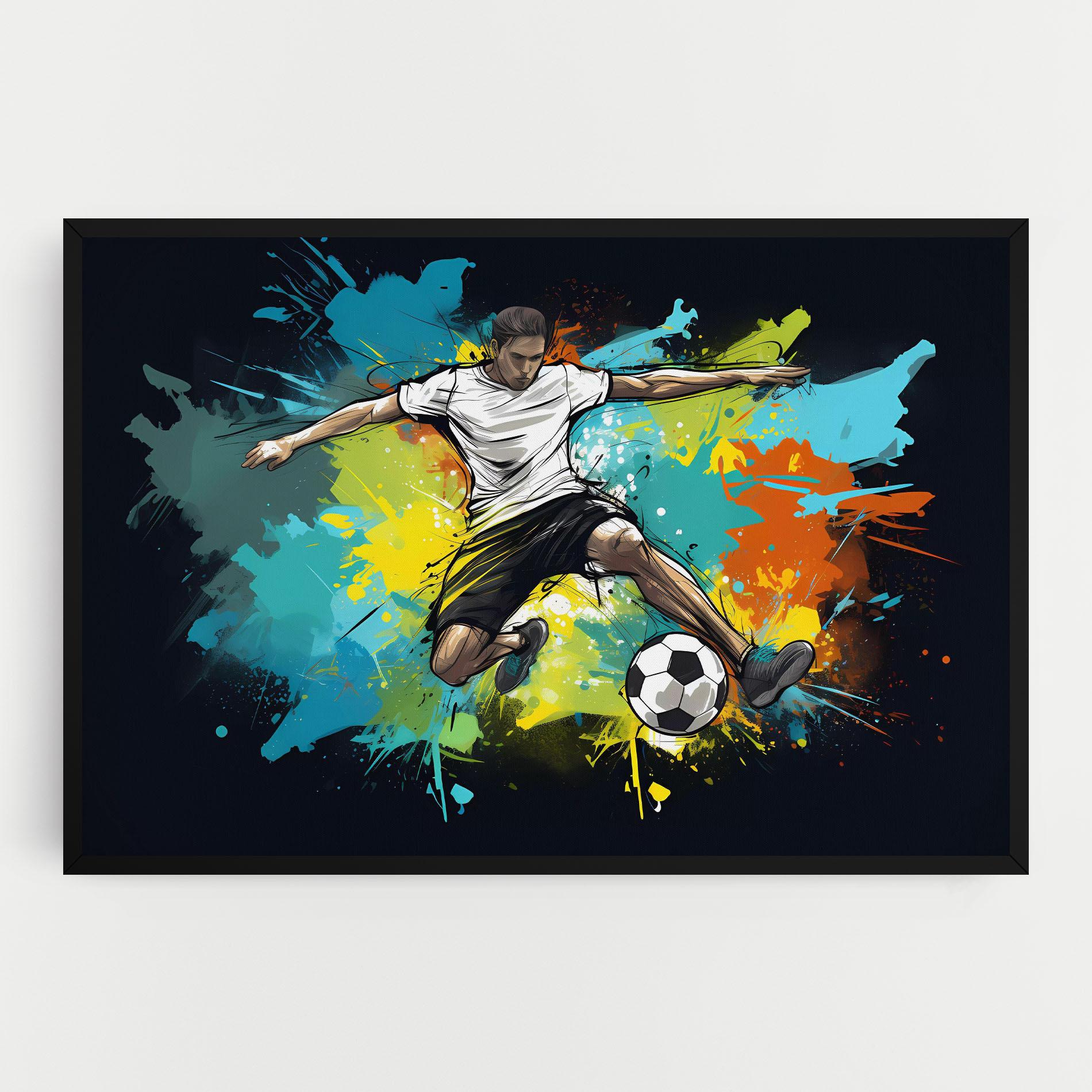 Tablou Canvas Green Paint Football Player mockup 0