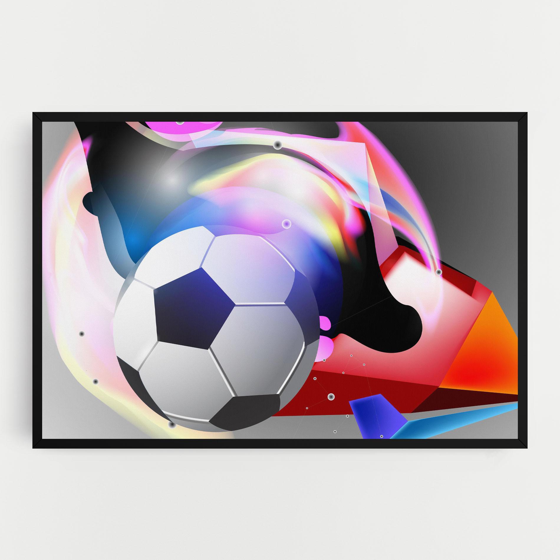 Tablou Canvas Pink Blue Football Art mockup 0