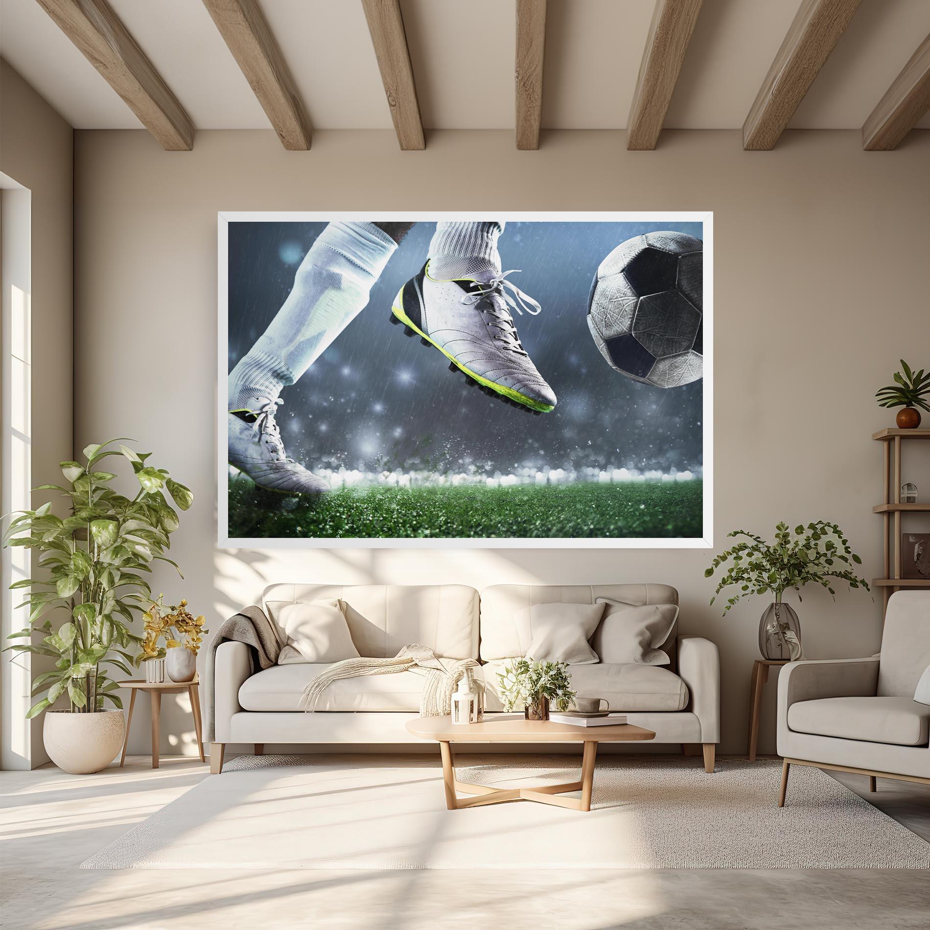 Tablou Canvas Close Up Football Scene mockup 6