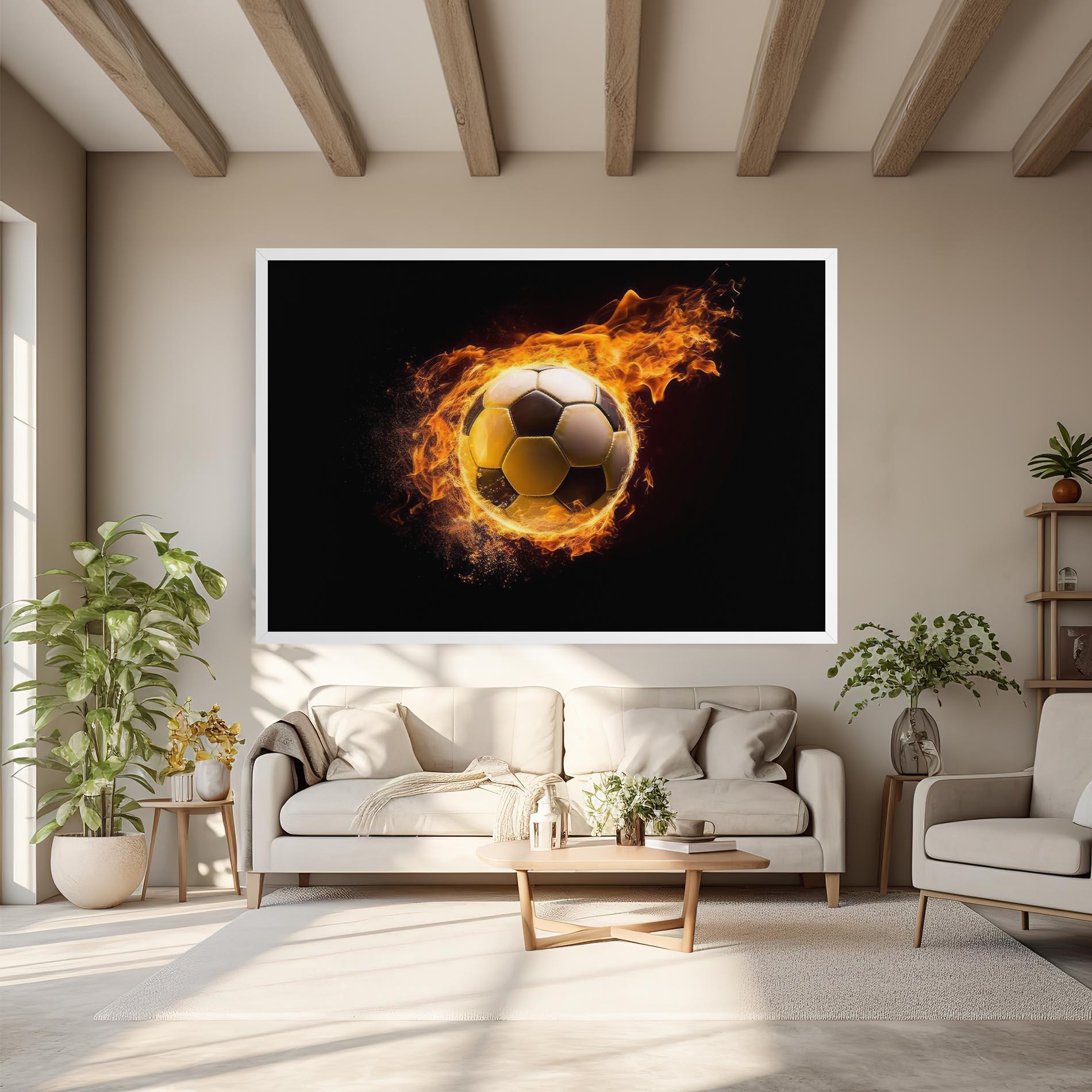 Tablou Canvas Fire Football mockup 6