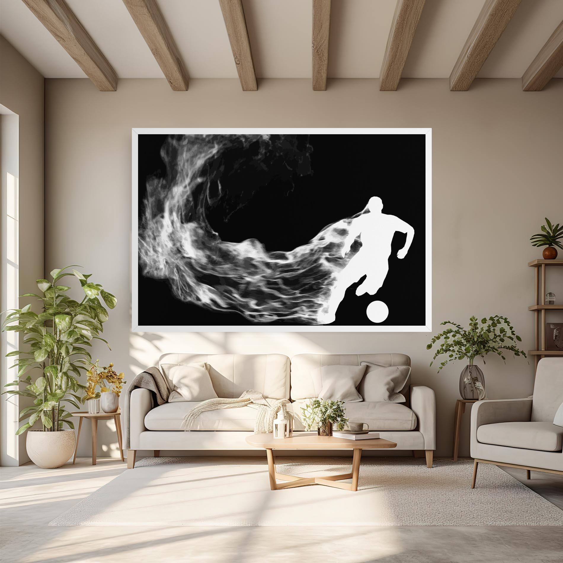 Tablou Canvas Football White Smoke mockup 6